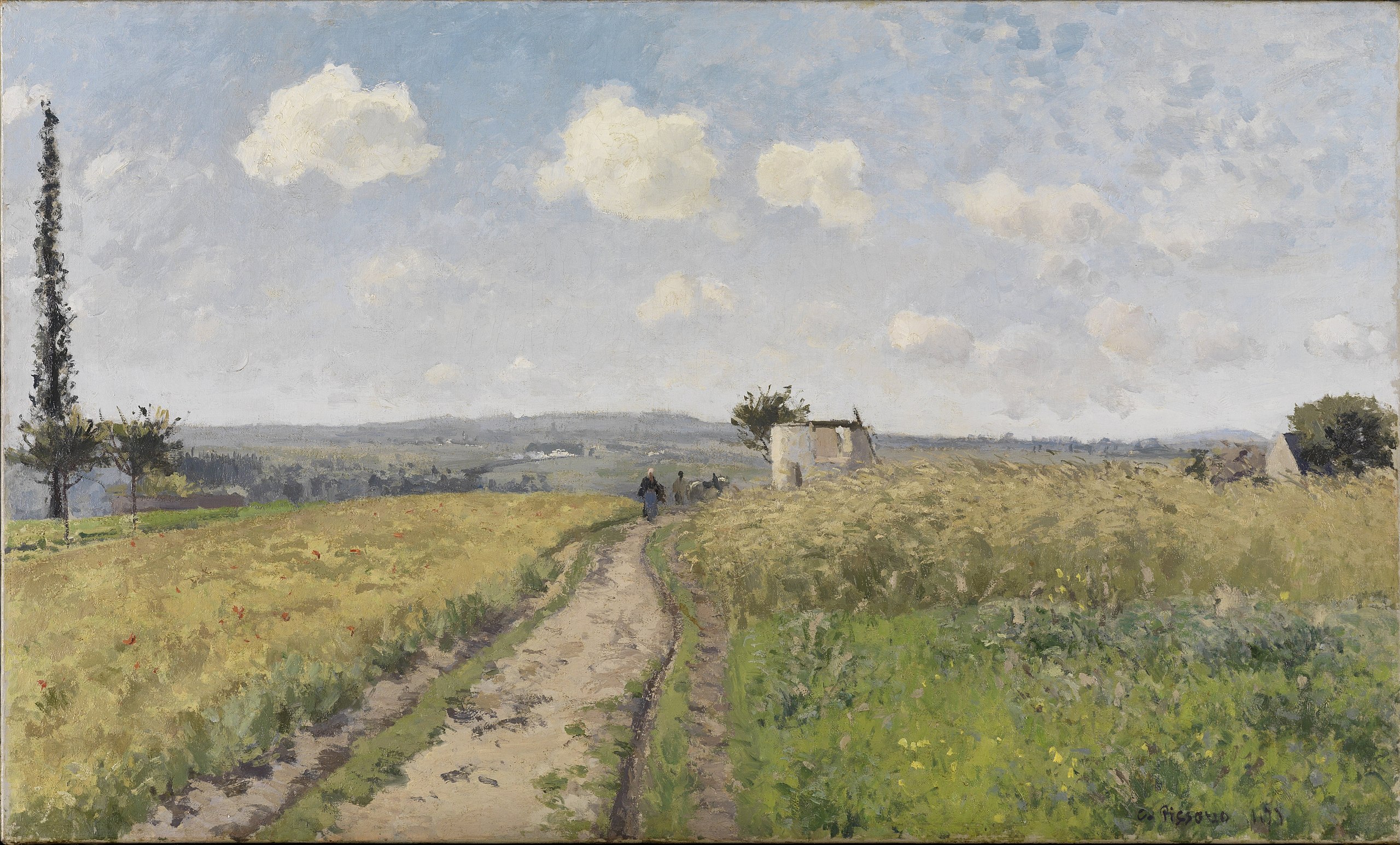 Mañana de junio cerca de Pontoise by Camille Pissarro - 1873 - 78 x 115 cm Galería Nacional de Arte de Karlsruhe