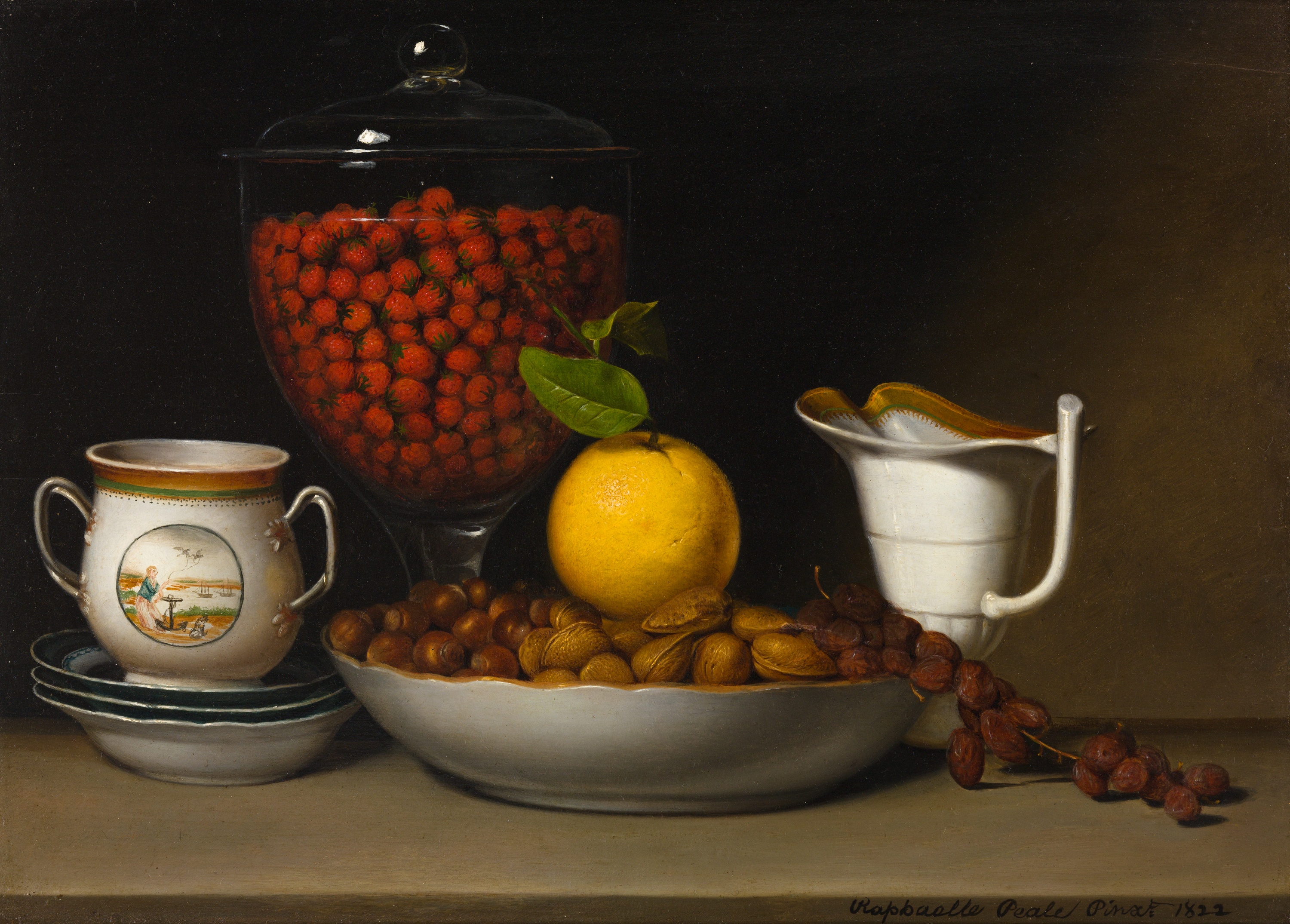 Still Life with Strawberries and Nuts by Raphaelle Peale - 1822 - 41.1 × 57.8 cm Art Institute of Chicago