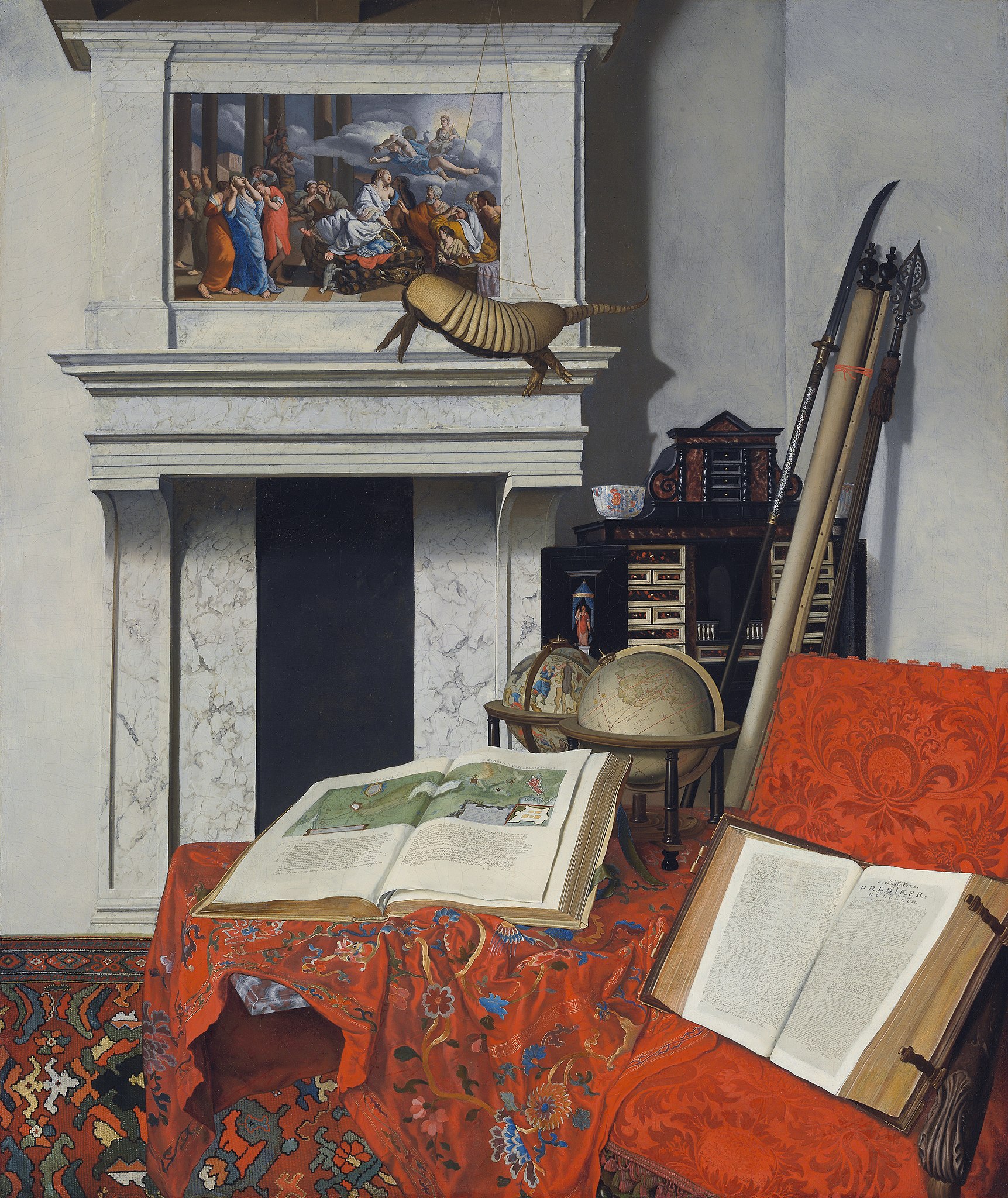 珍品のある部屋の隅 by Jan van der Heyden - 1712年 - 75 x 63.5 cm 