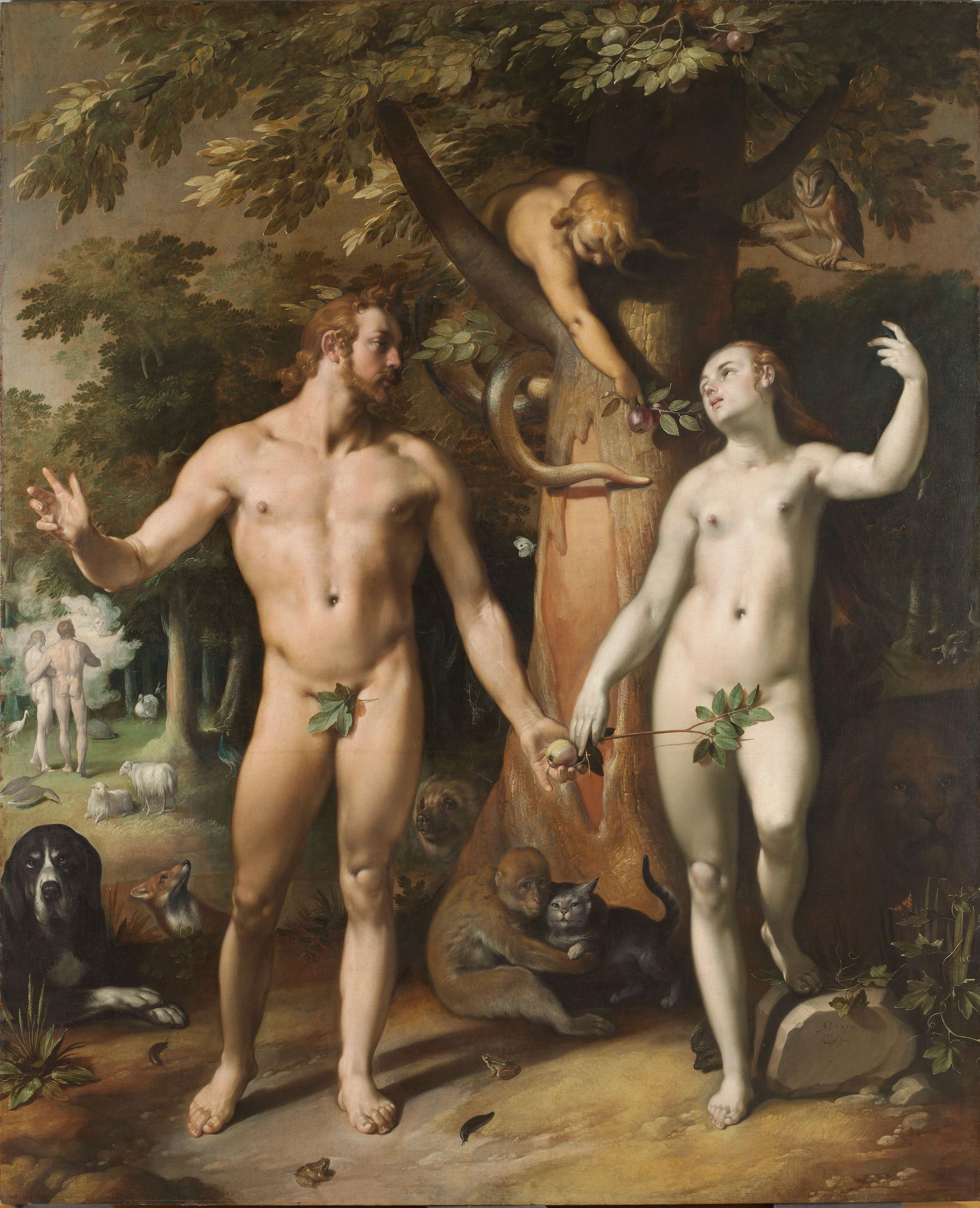 人類的墮落 by Cornelis Cornelisz. van Haarlem - 1592 - 273 × 220 cm 