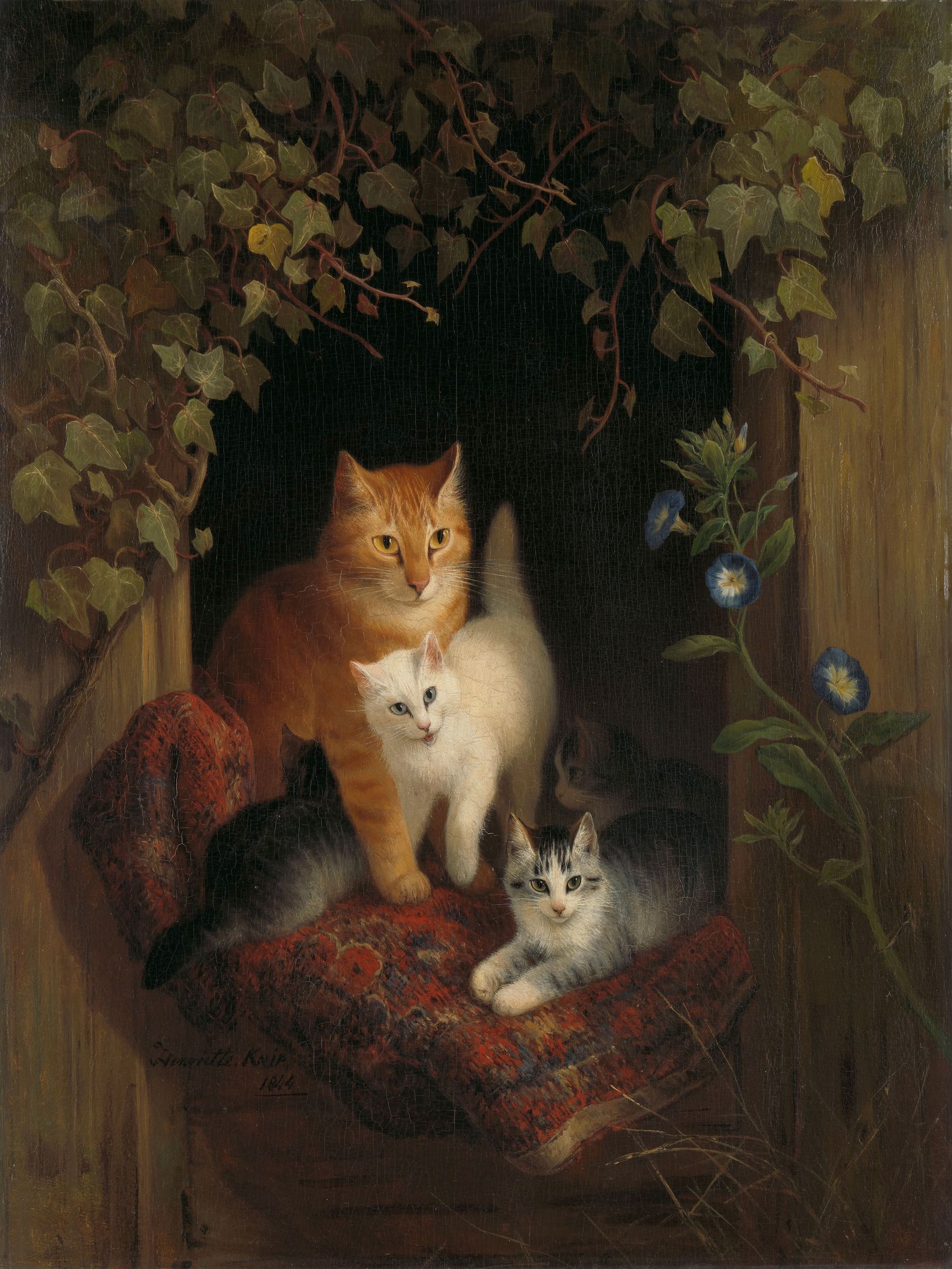 Cat with Kittens by Henriëtte Ronner-Knip - 1844 - 52.5 × 39 cm Rijksmuseum