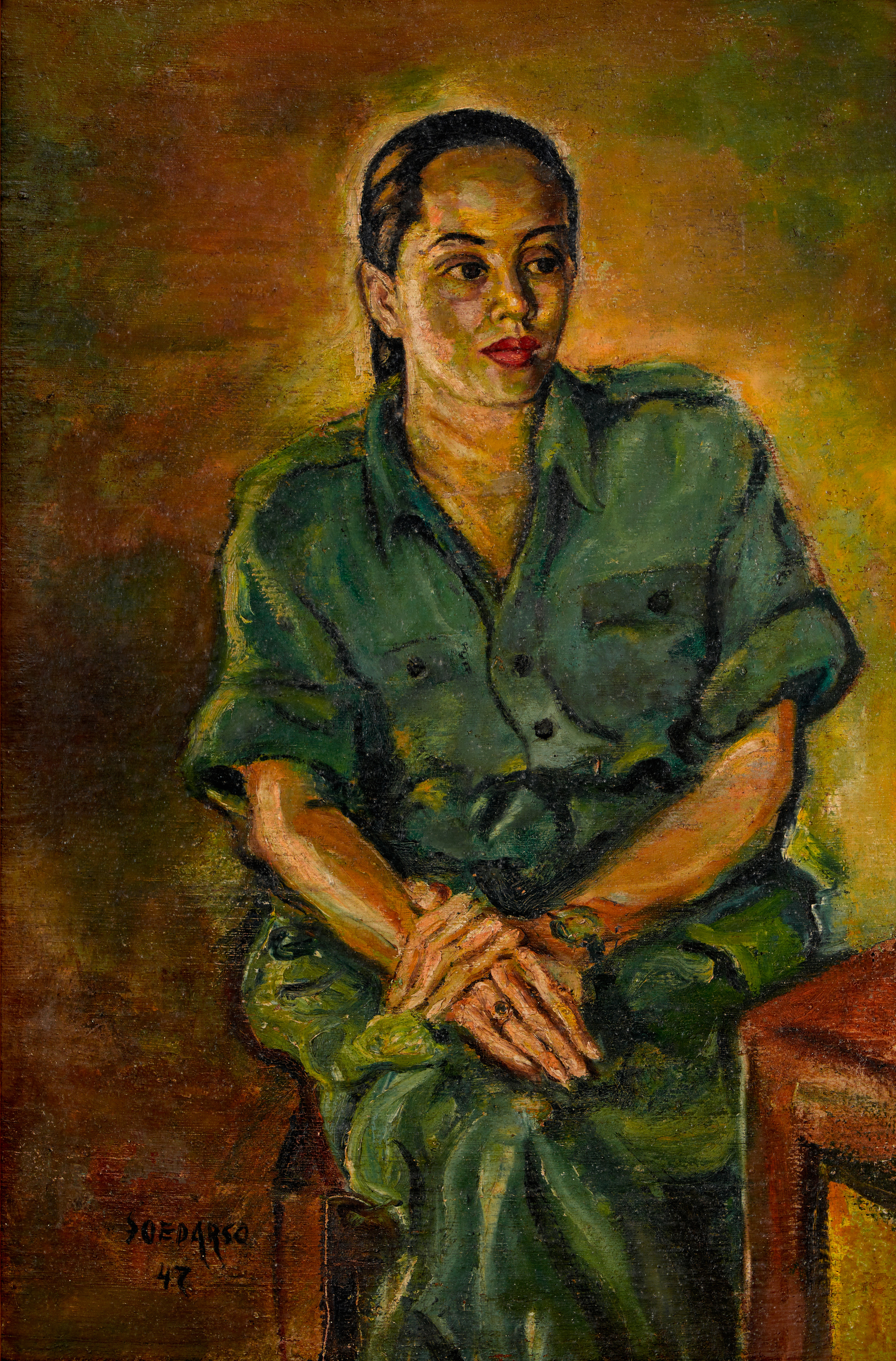 Portrait of Tanja Dezentjé by  Sudarso - 1947 - 100 × 68 cm Rijksmuseum