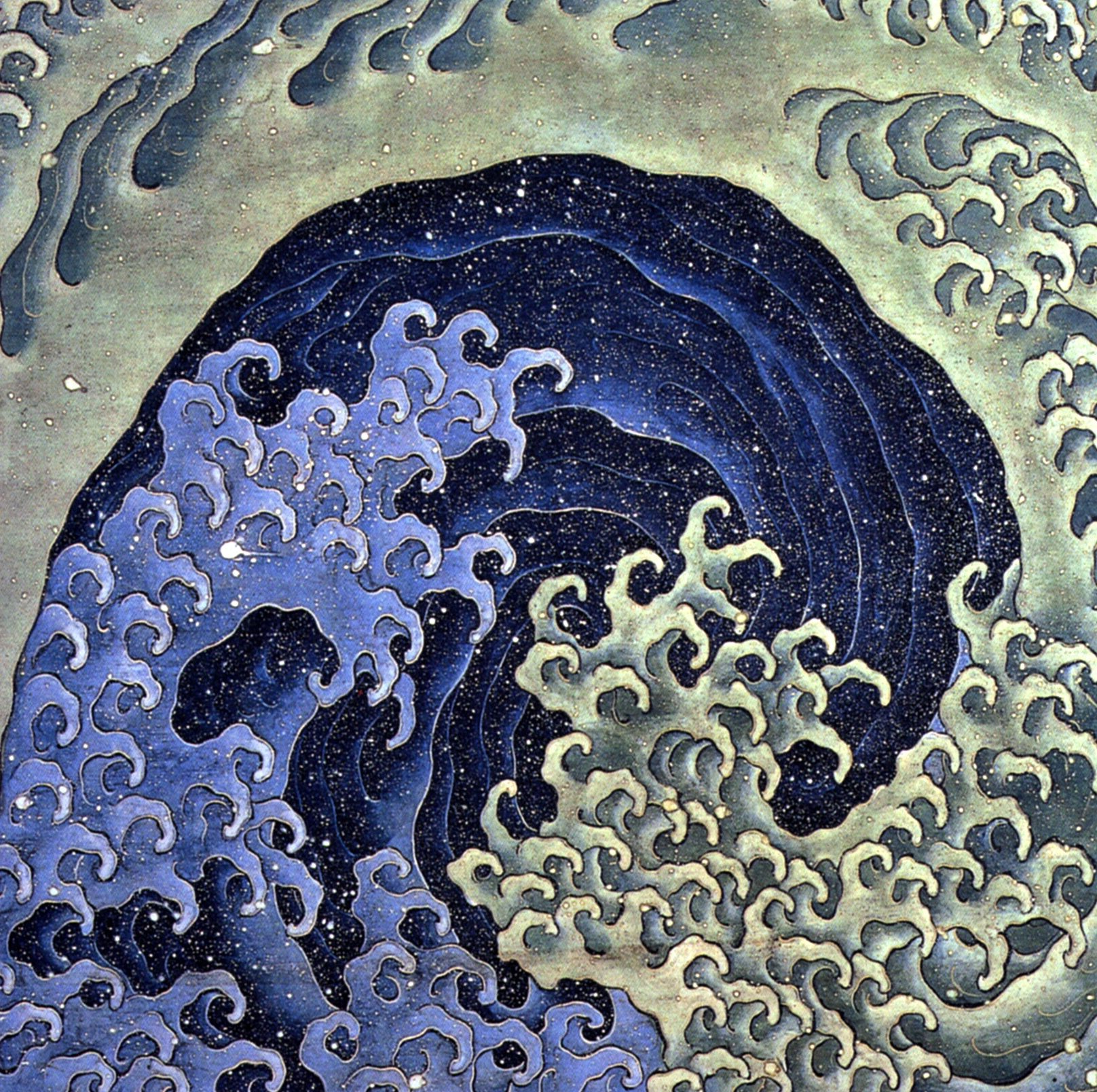 موج زنانه by Katsushika Hokusai - ۱۸۴۵ - ۱۱۸ × ۱۱۸.۵ سانتی‌متر 