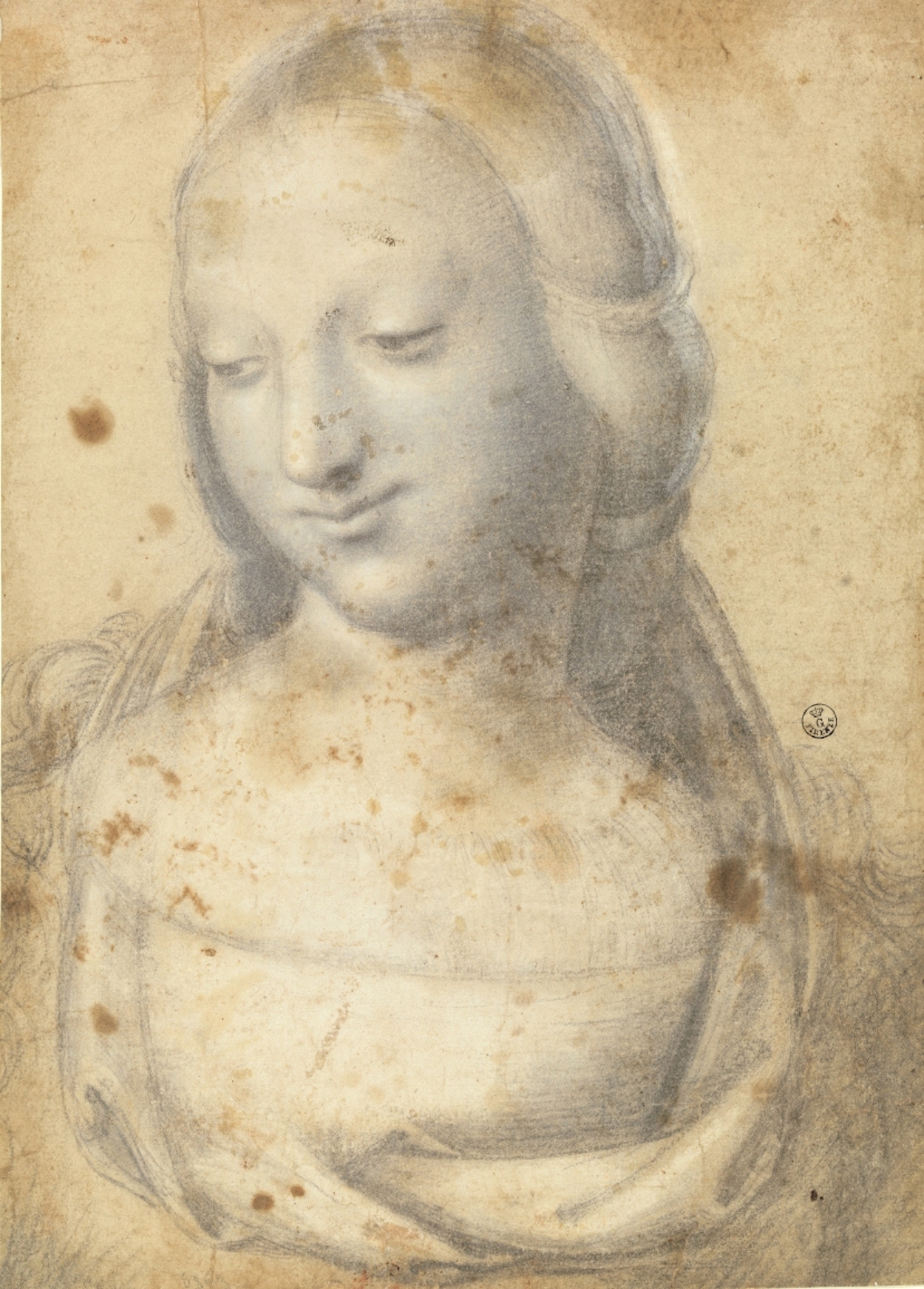 年轻女子半身像 by 普劳蒂亚 奈利 - 1500中叶 - 31.9 x 23,1 cm 