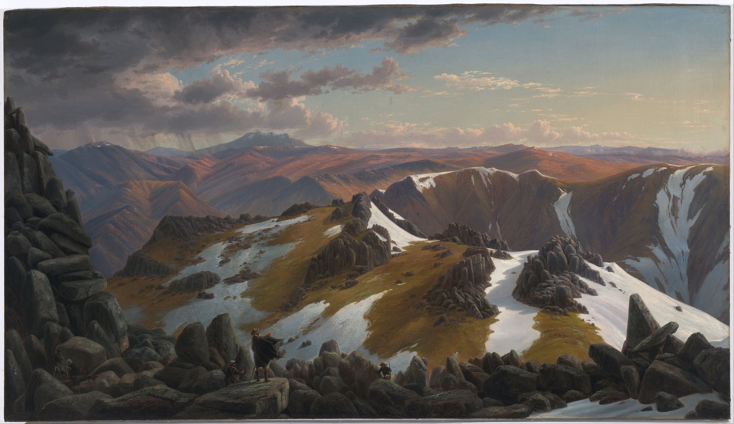 نمای قله‌ی شمالی کوه کازیسکو از شمال‌شرق by Eugene von Guérard - ۱۸۶۳ - ۱۱۶.۸ × ۶۶.۵ سانتی‌متر 