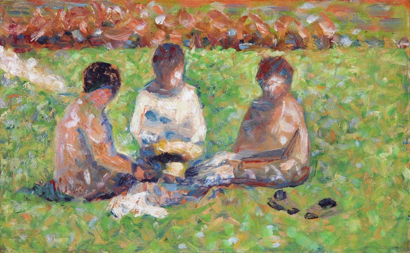 El picnic by Georges Seurat - c. 1885 - 15.9 × 25.4 cm Dixon Gallery and Gardens