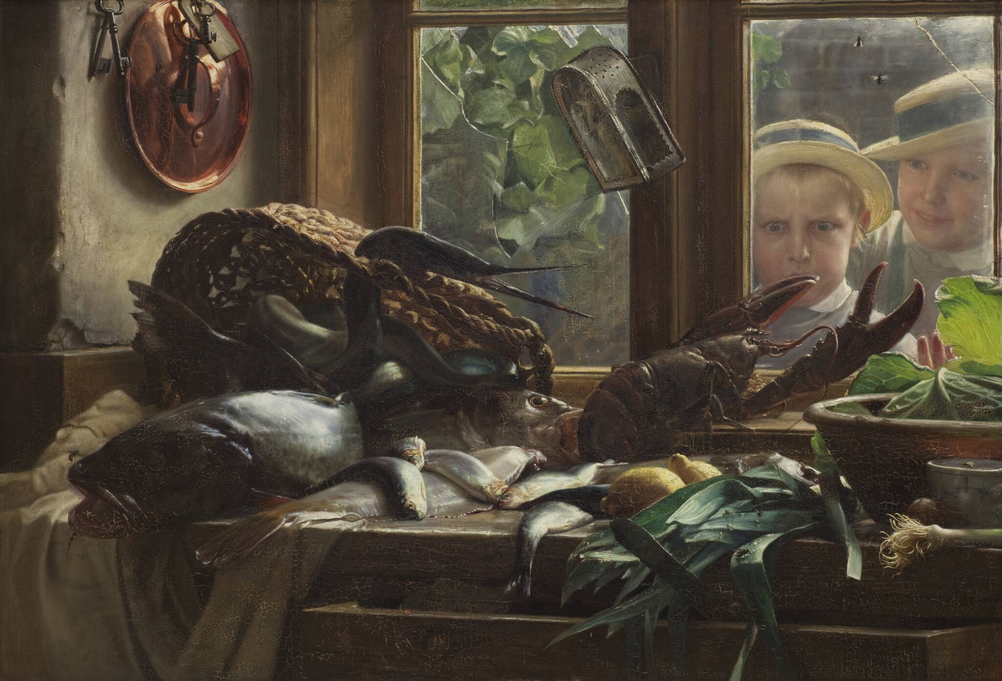 Bodegón con pescado by Carl Bloch - 1878 - 76,5 x 111,5 cm Galería Nacional de Dinamarca