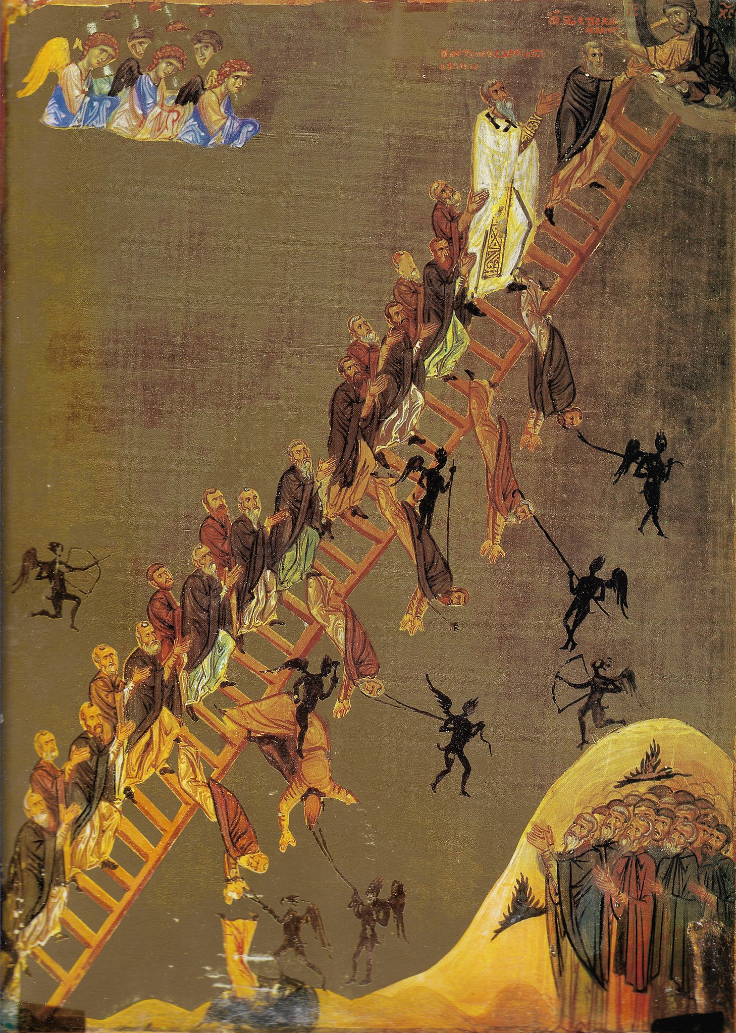 İlahi Yükseliş Merdiveni by Bilinmeyen Sanatçı - 12. yüzyıl 