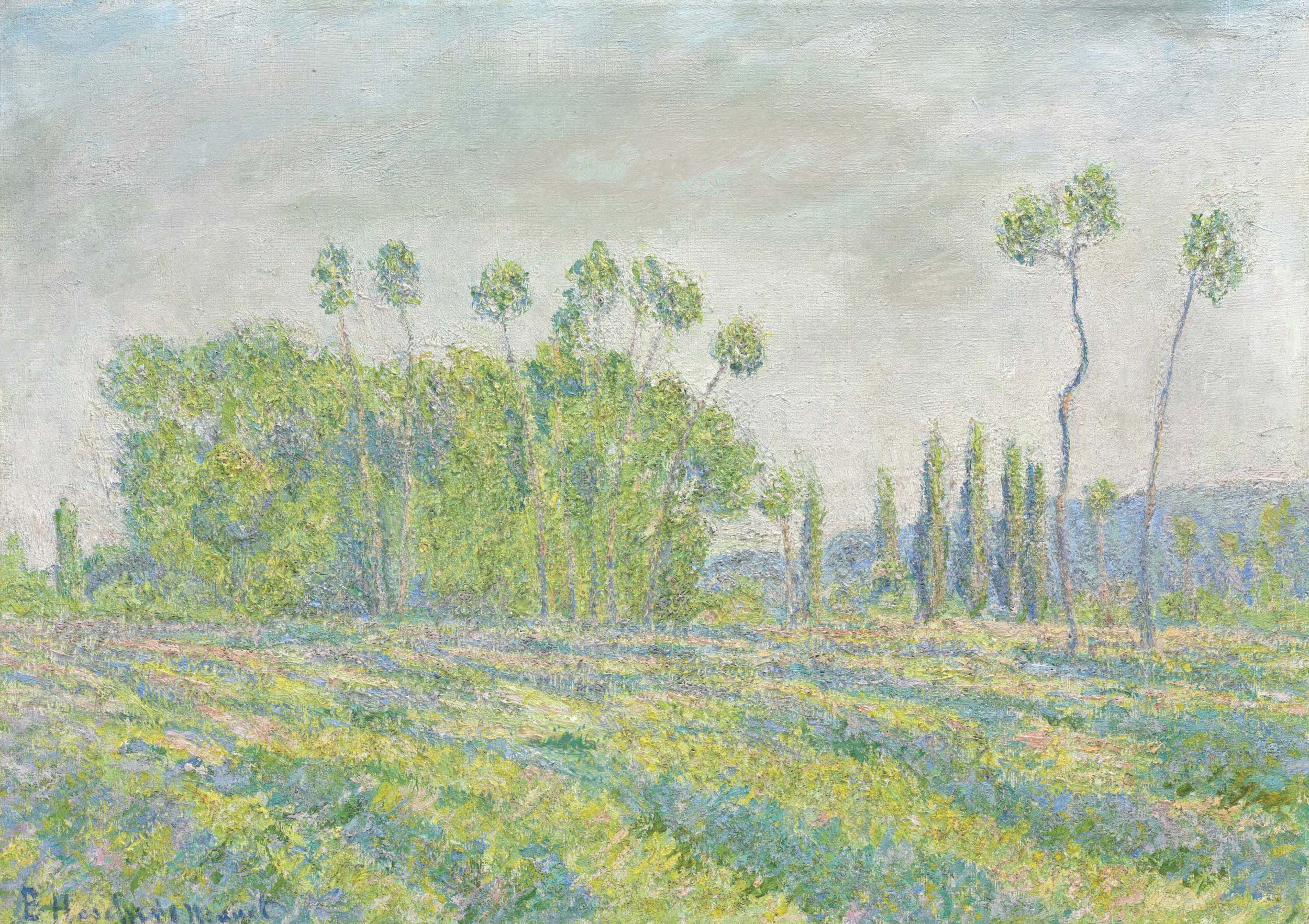 Giverny, Poplars of Ajoux by Blanche Hoschedé Monet - c. 1896 - 46.4 x 65.2 cm private collection