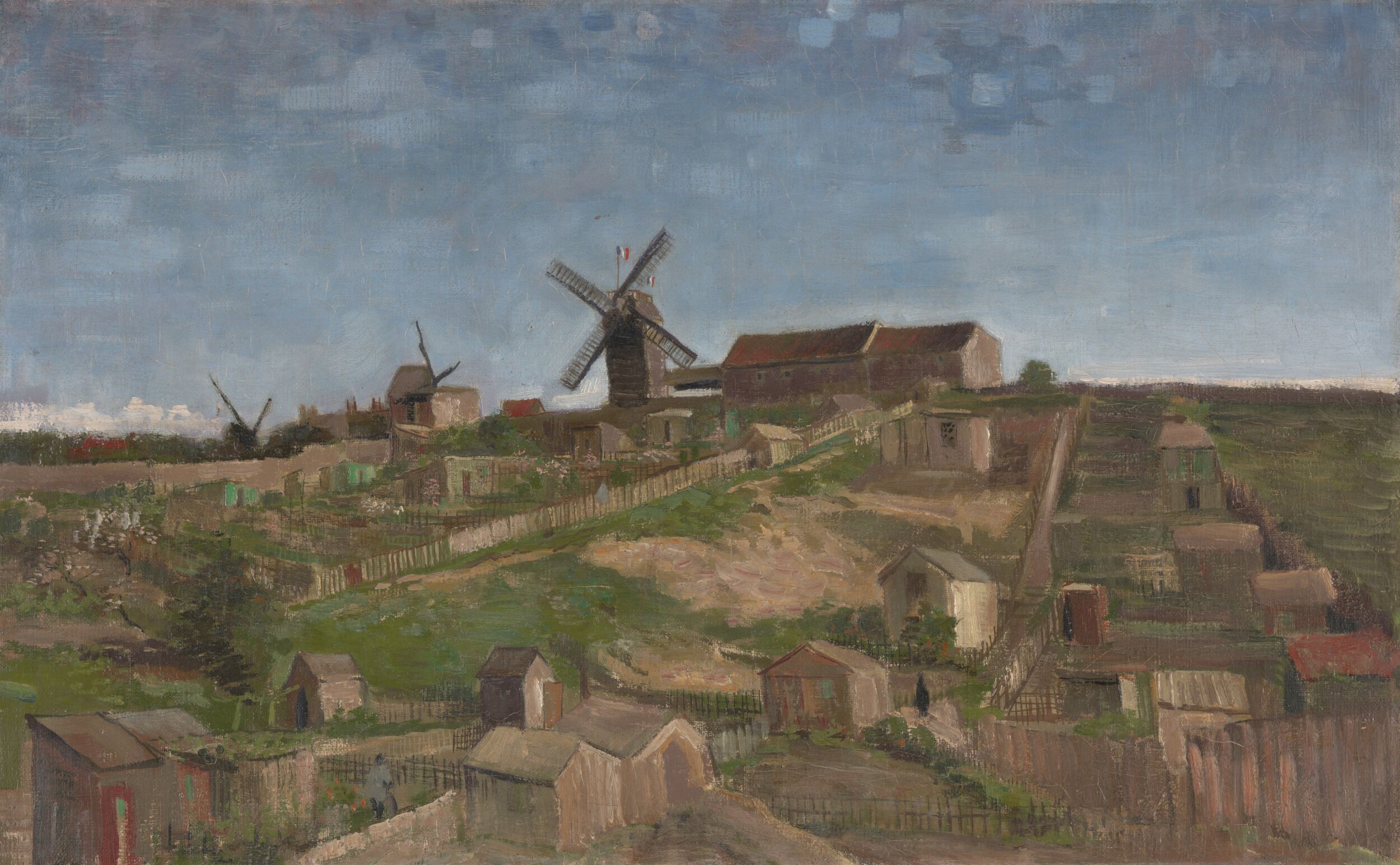 La colina de Montmartre by Vincent van Gogh - Abril-mayo 1886 - 38,1 x 61,1 cm Kröller-Müller Museum