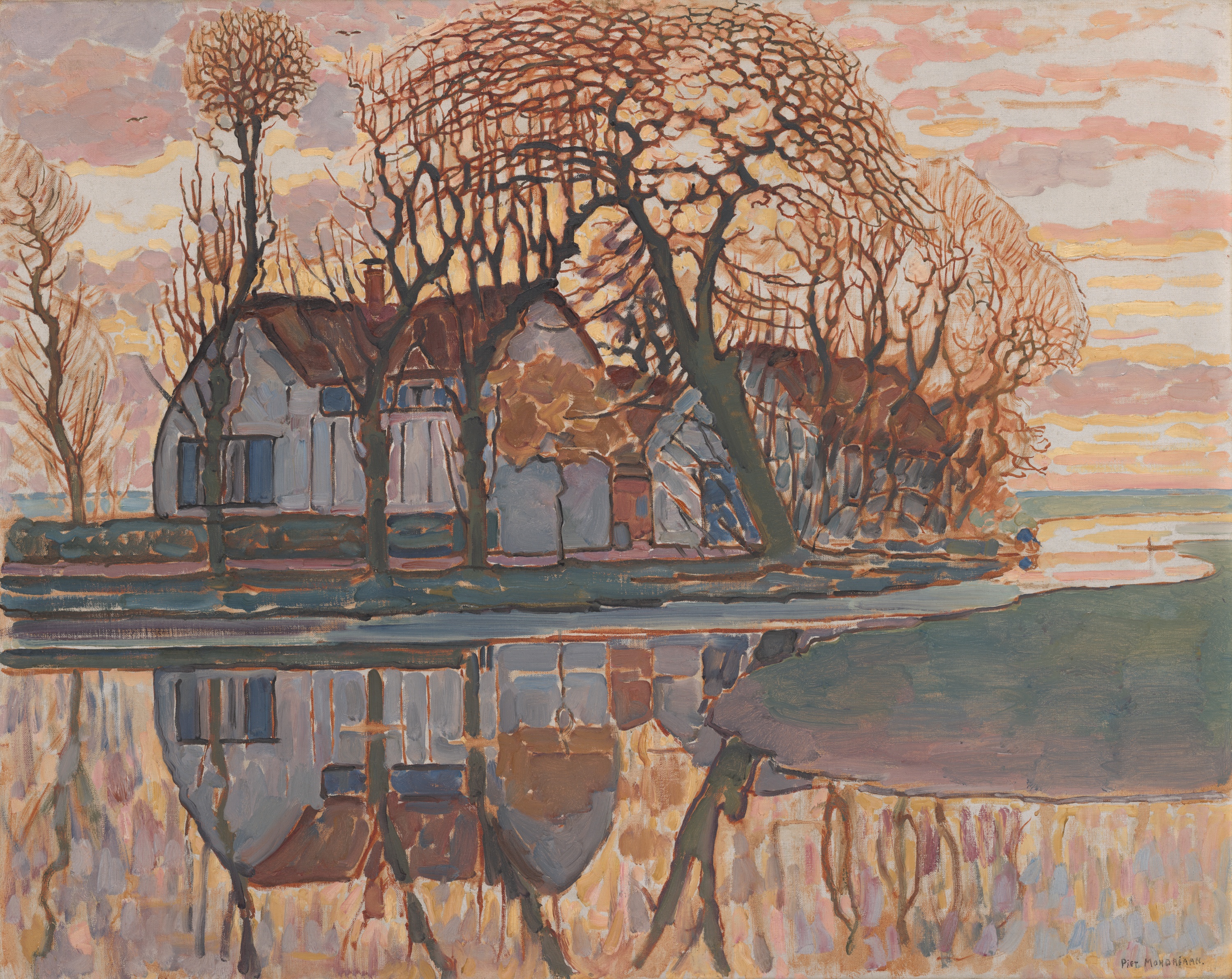 Ферма поблизу Дуйвендрехта by Piet Mondrian - бл. 1916 р. - 86.3 × 107.9 см 