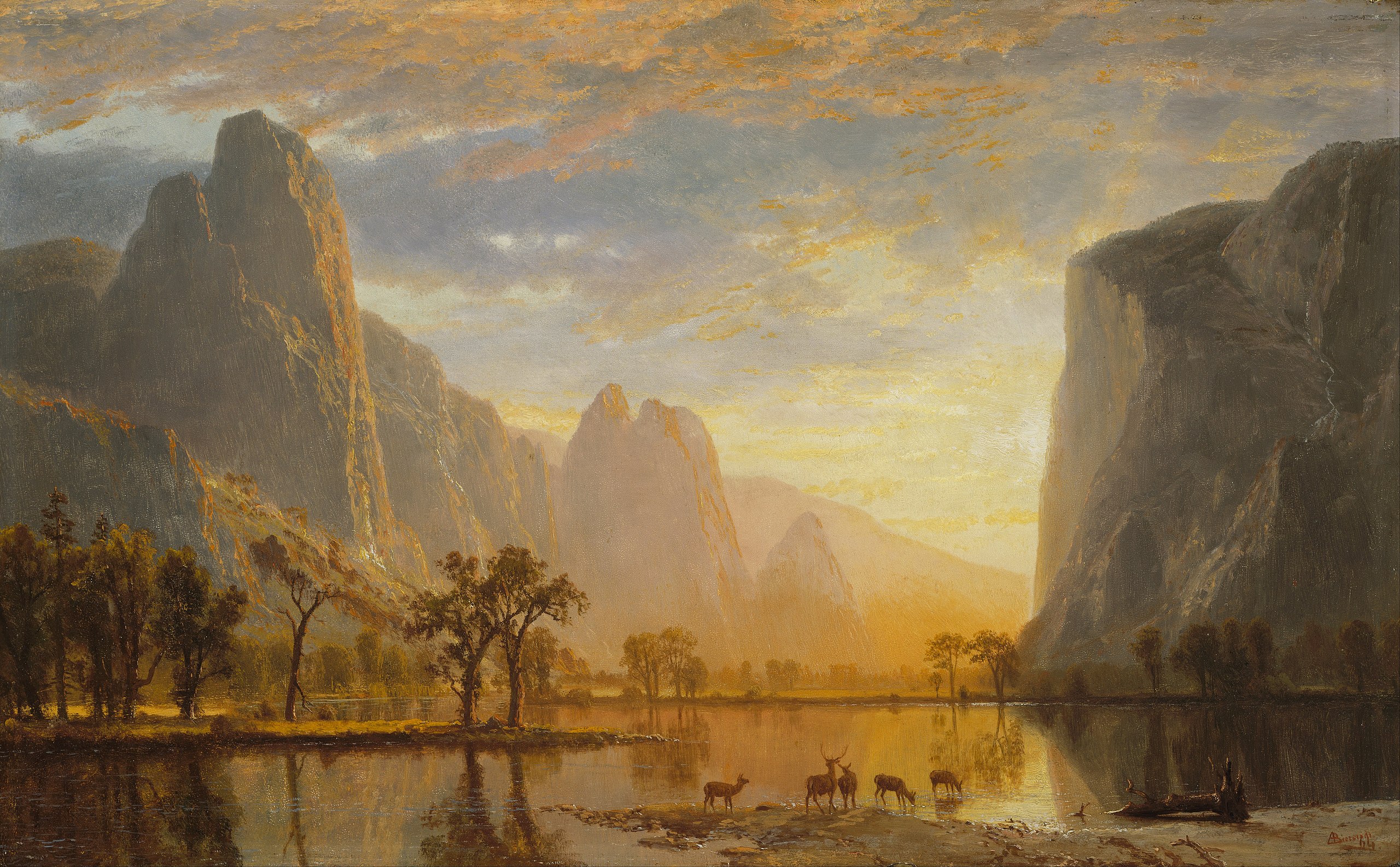 Yosemitské údolí by Albert Bierstadt - 1864 - 30,16 x 48,89 cm 