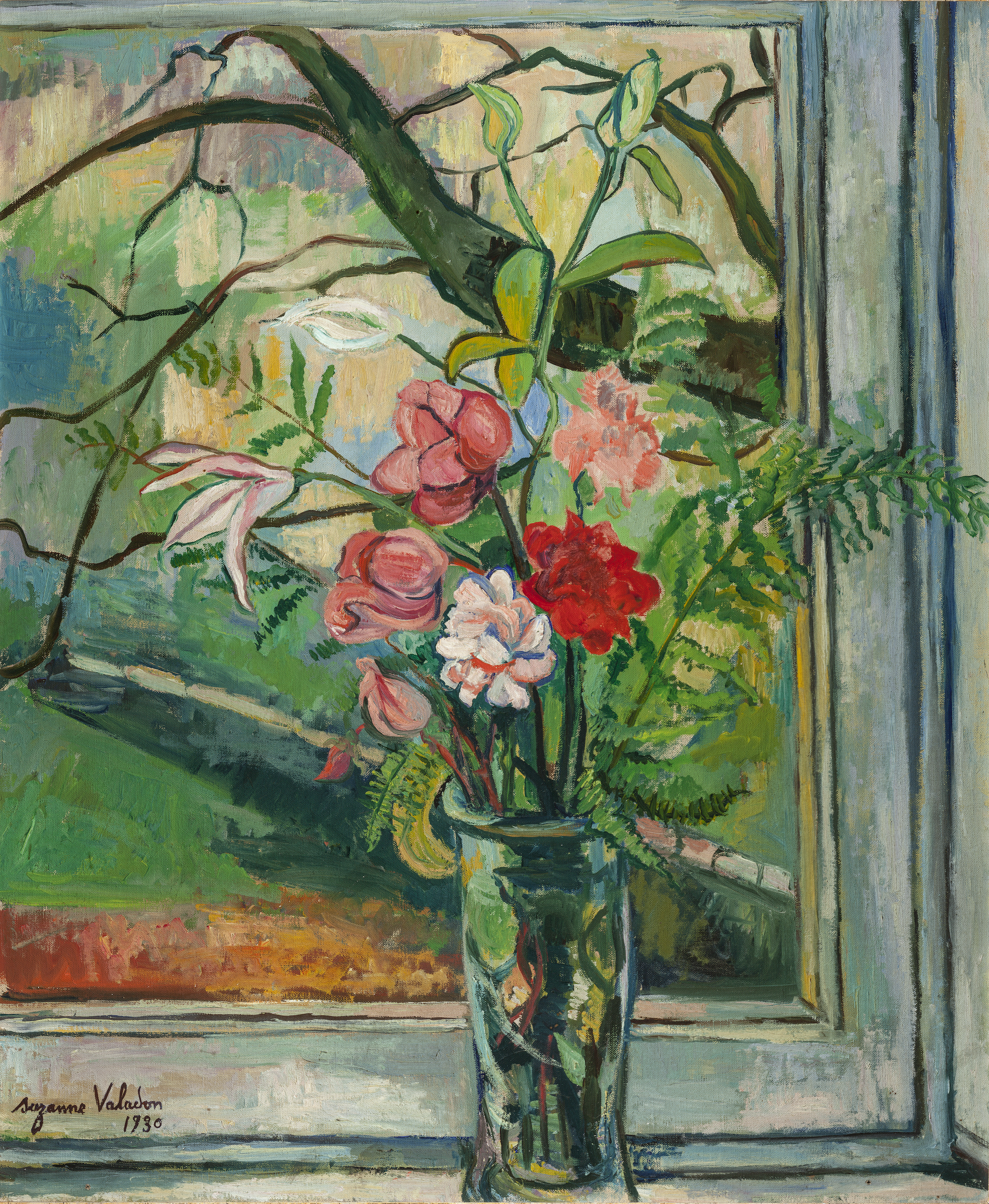 Pencere Önündeki Çiçekler by Suzanne Valadon - 1930 - 65 x 54 cm 