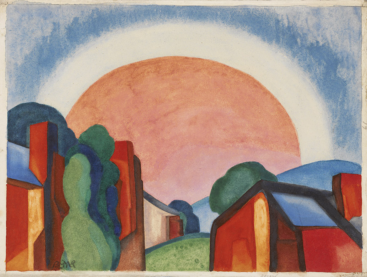 الضوء الوردي by Oscar Bluemner - 1927 - 24.1 x 34.3 cm 