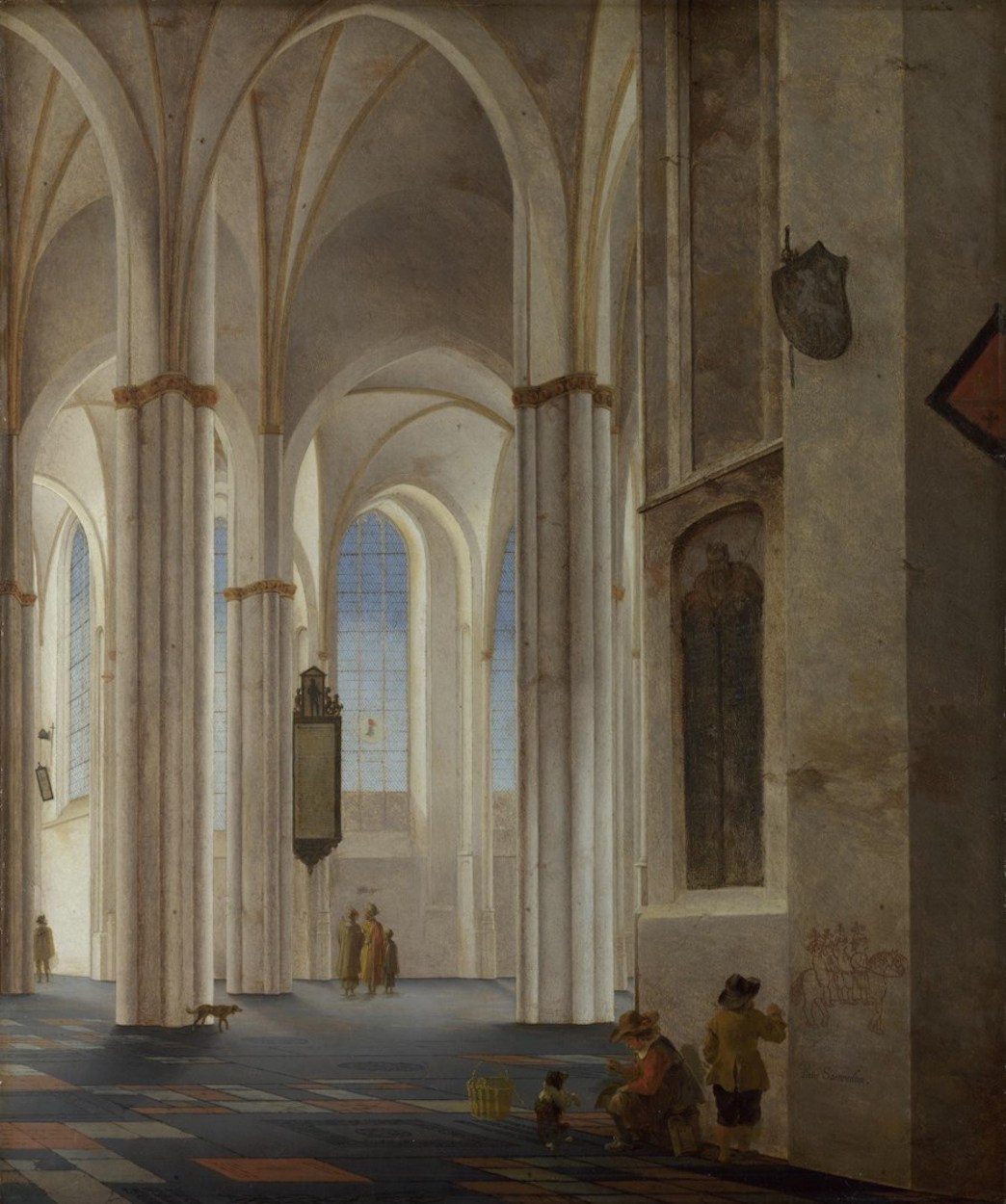 यूट्रेक्ट में बुरकेरक का आंतरिक भाग by Pieter Jansz. Saenredam - १६४४ - ६०.१ × ५०.१ सेमी 