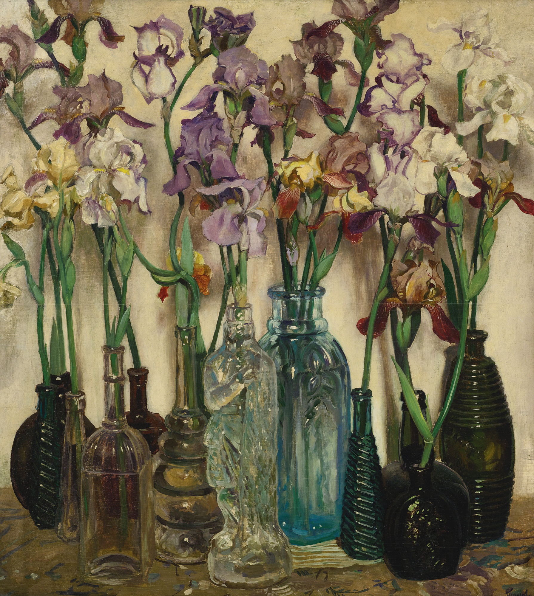 成排的朗姆酒瓶 by Frederick Judd Waugh - 1922 年 - 82.2 x 73.7 釐米 