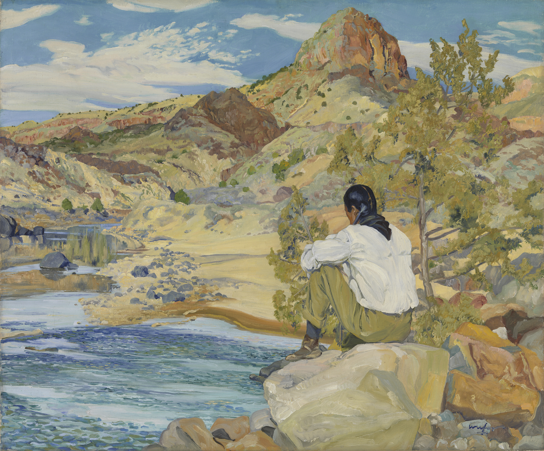 Auf dem Rio Grande by Walter Ufer - 1927 - 63,82 × 76,2 cm Virginia Museum of Fine Arts