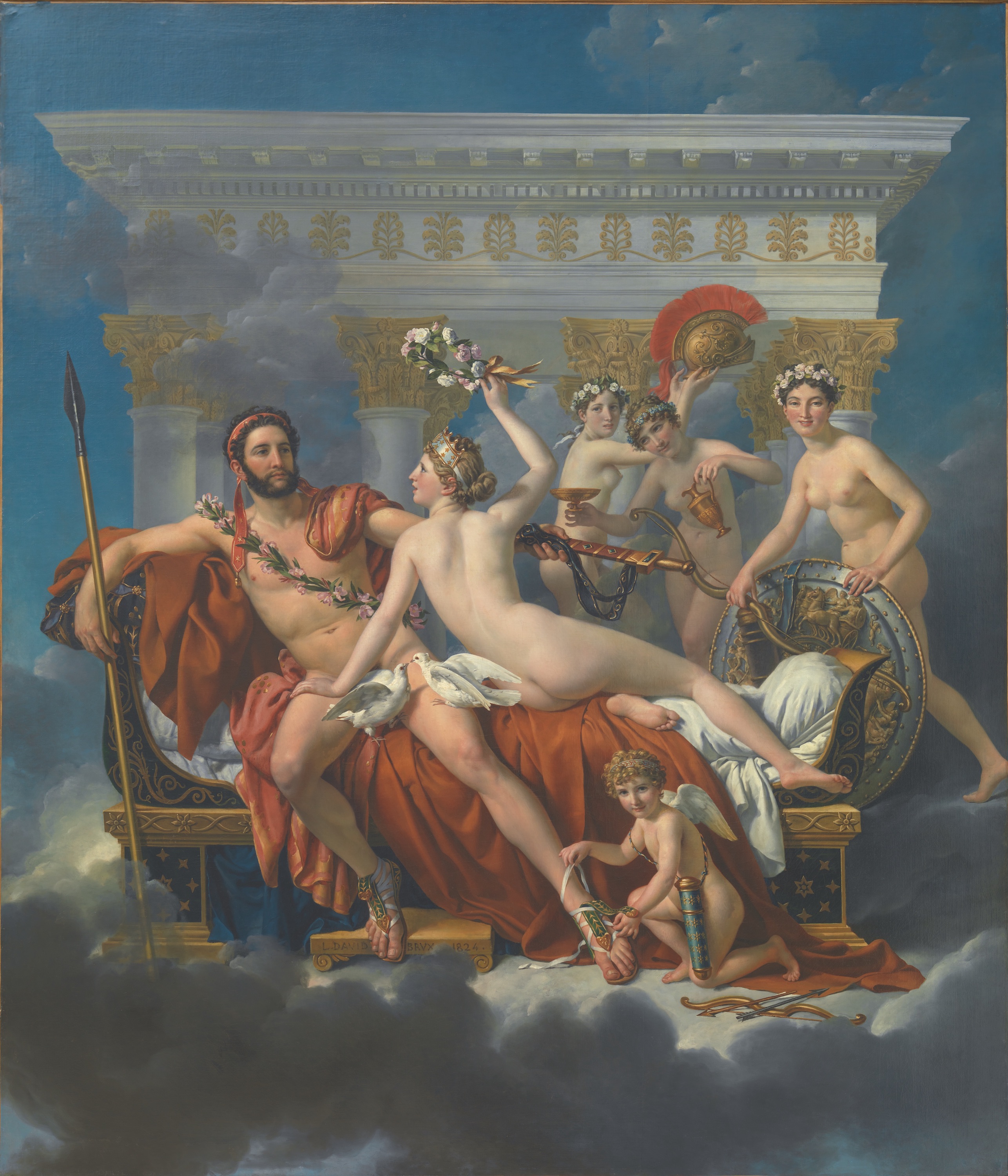 Mars Being Disarmed by Venus by Jacques-Louis David - 1824 - 308 x 265 cm The Royal Museums of Fine Arts of Belgium