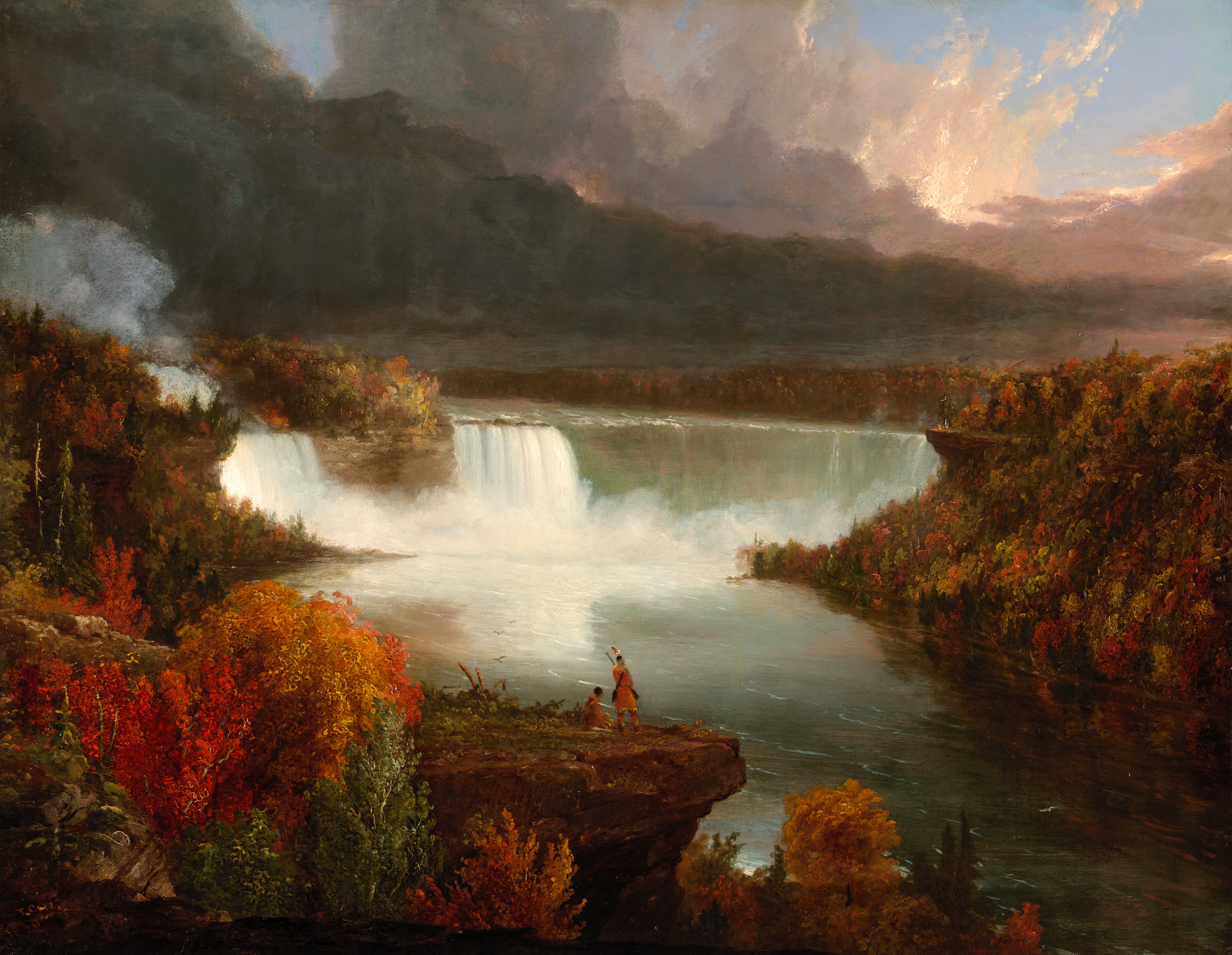 Vergezicht op de Niagarawatervallen by Thomas Cole - 1830 - 47,9 x 60,6 cm 