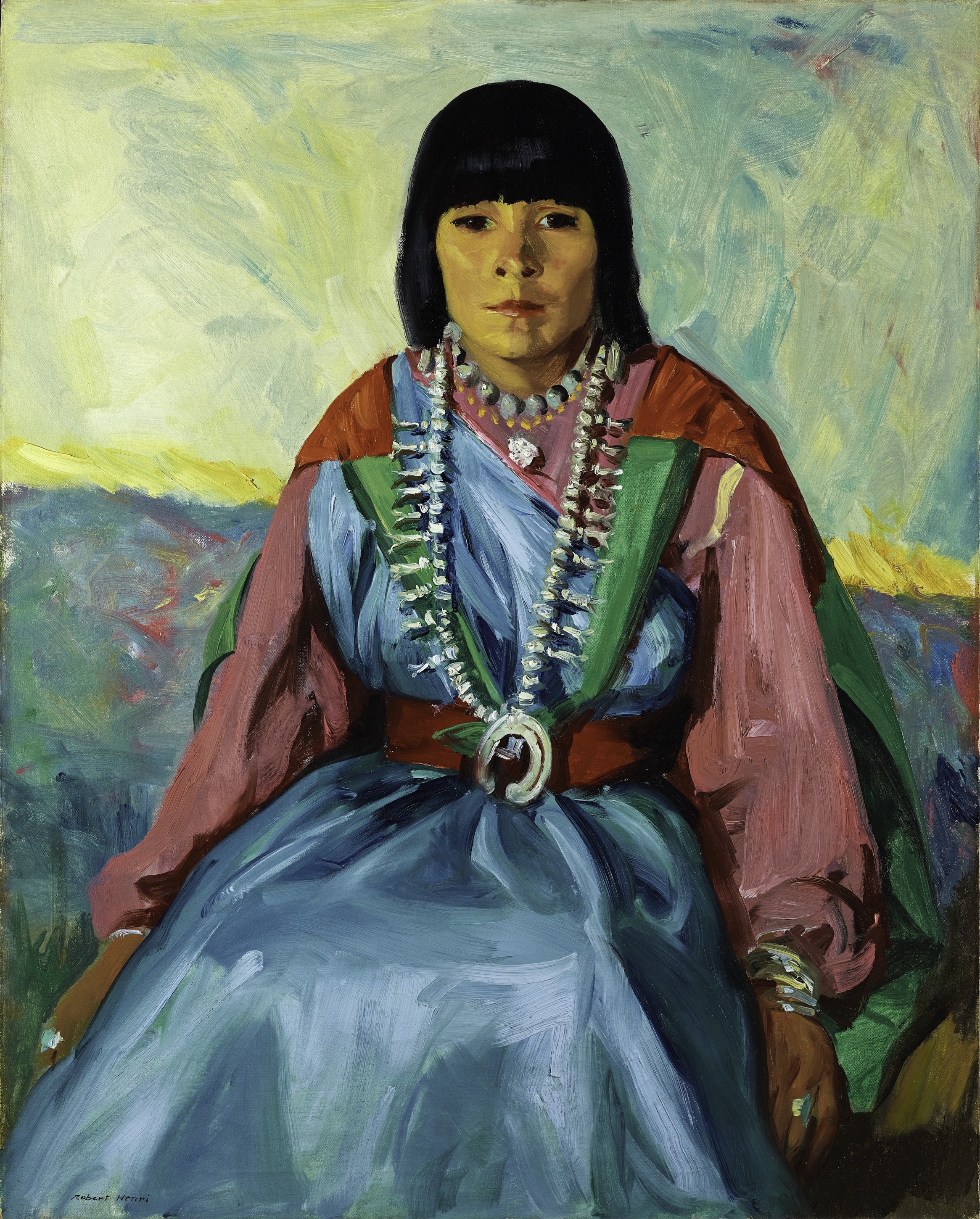 Tom Po Qui (Water of Antelope Lake/Indian Girl/Ramoncita) by Robert Henri - 1914 - 40 ½ x 32 ½ in Denver Art Museum