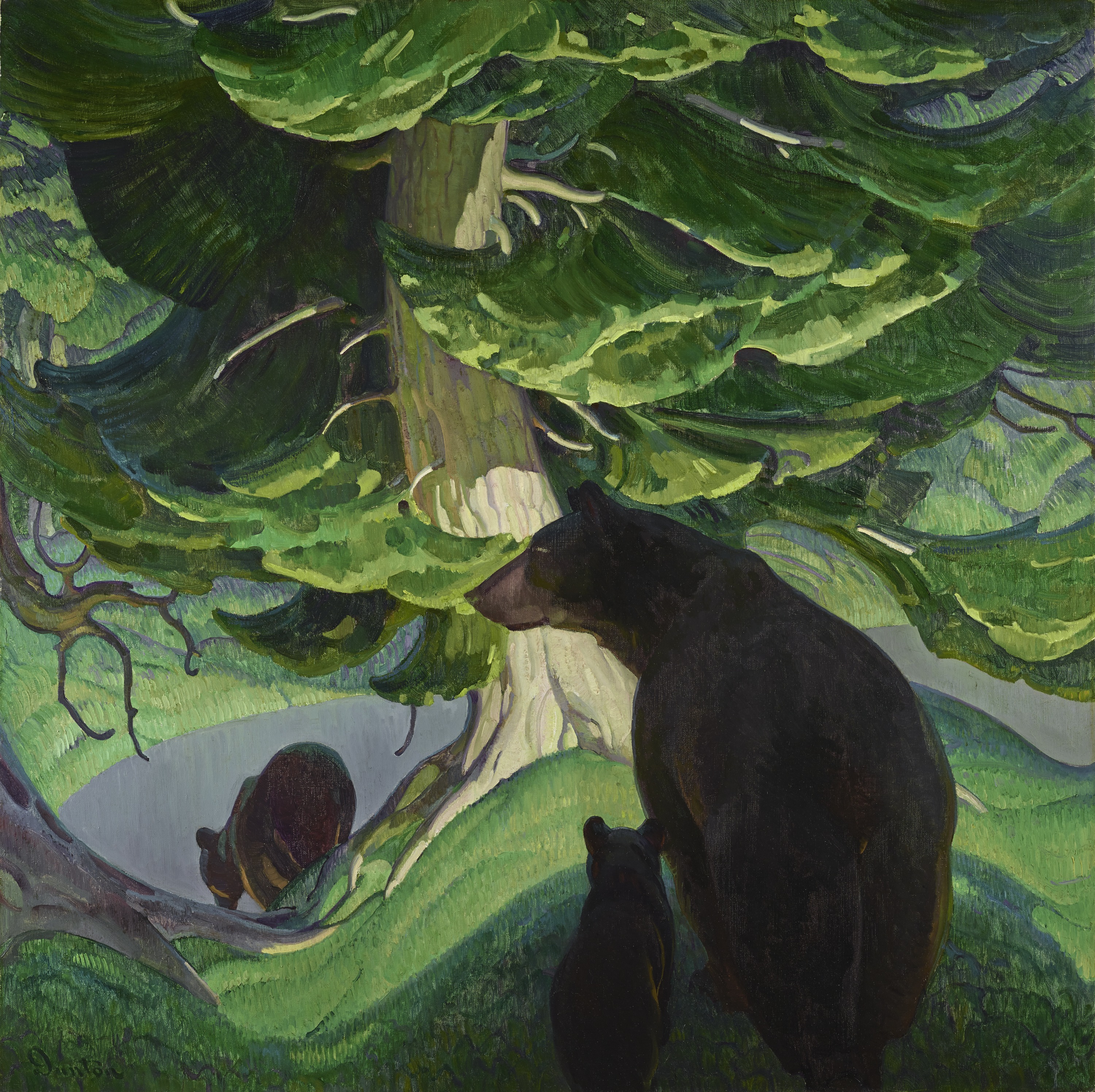 Zwarte beren by William Herbert ('Buck') Dunton - ca. 1927 - 127 x 127 cm 