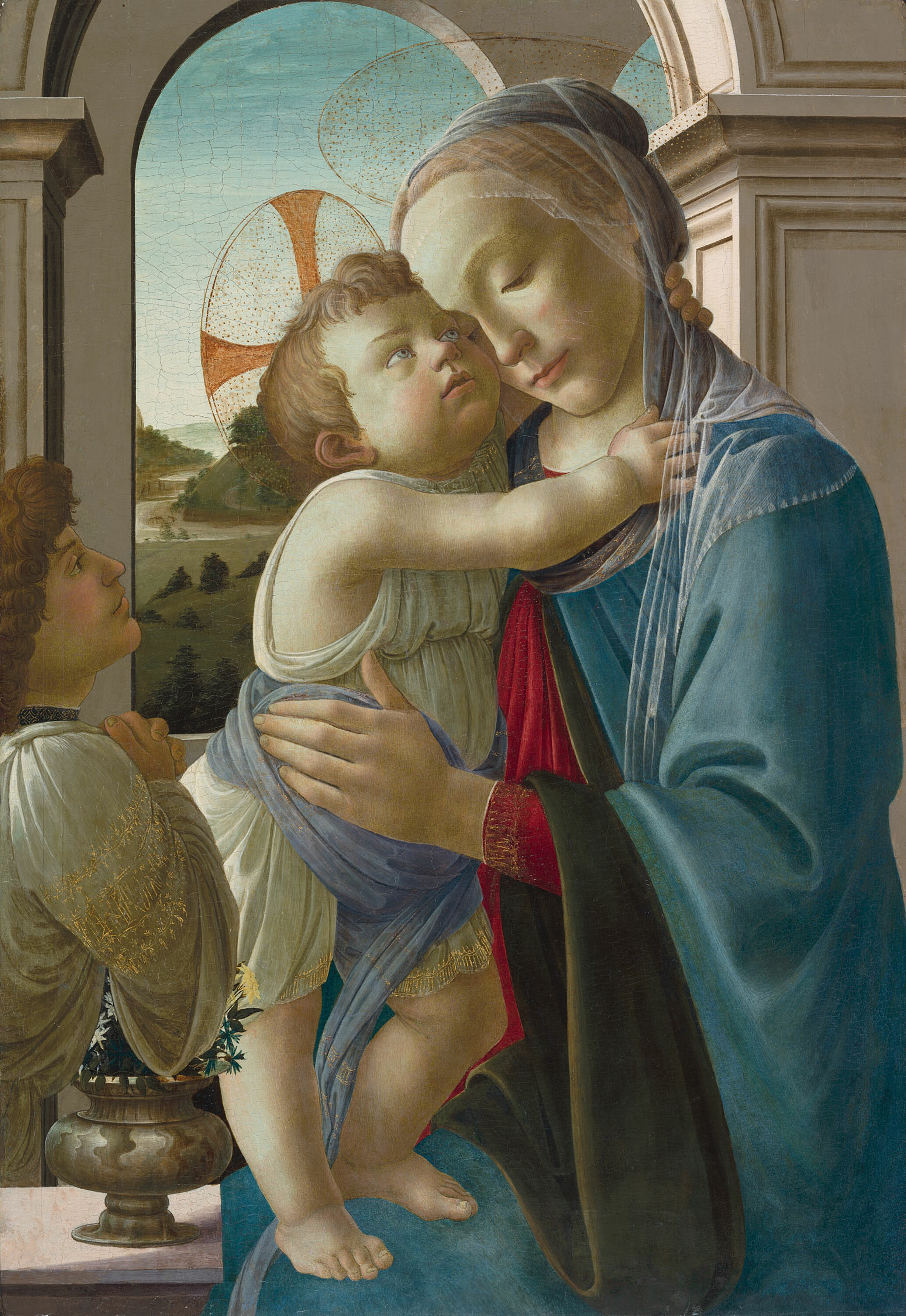 성 모자와 천사 by Sandro Botticelli - 1475/85년 - 85.8 × 59.1 cm 