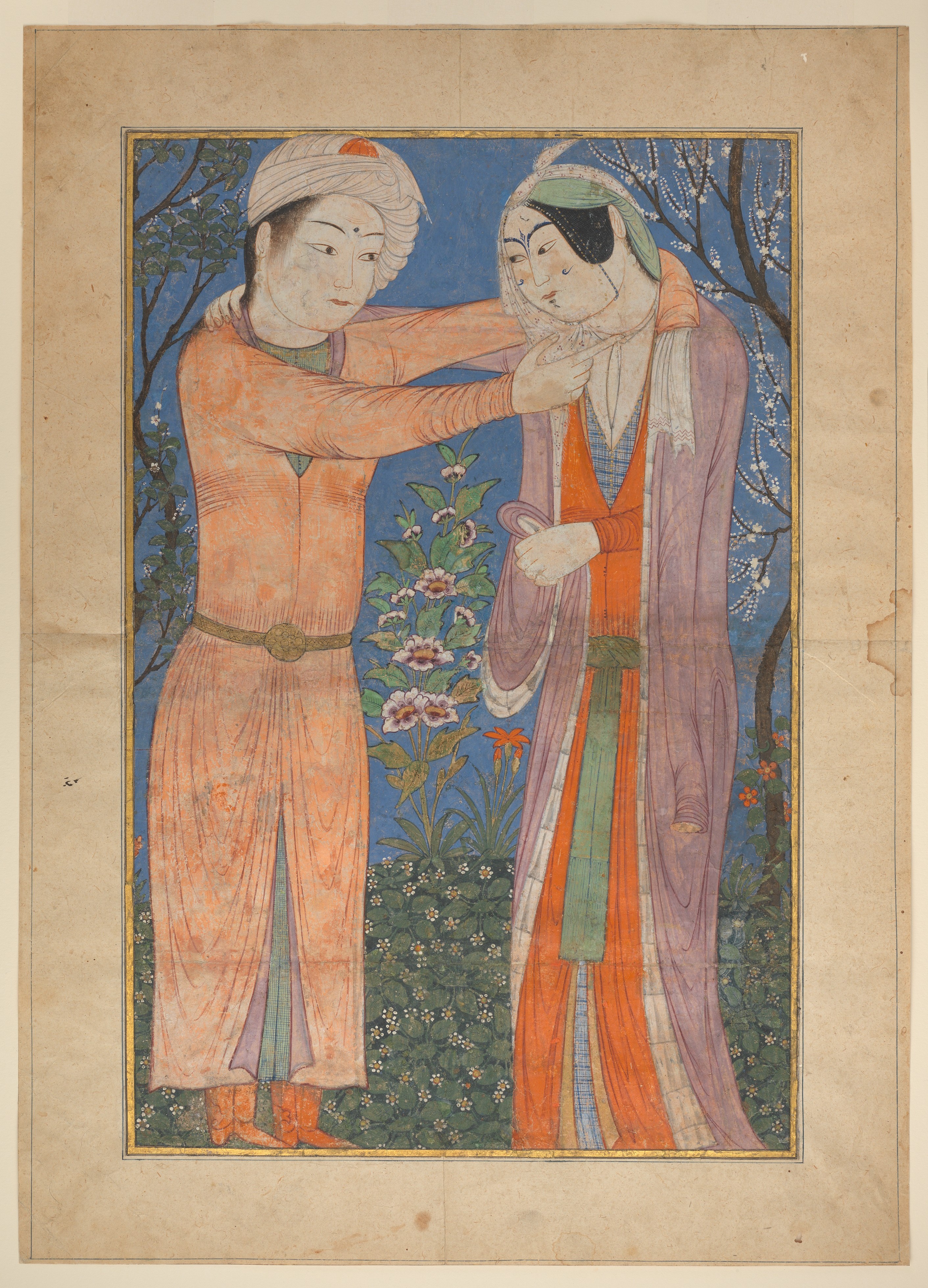 राजसी युगल by Unknown Artist - १४००-१४०५ - ४८.९ x ३१.९ सेमी 