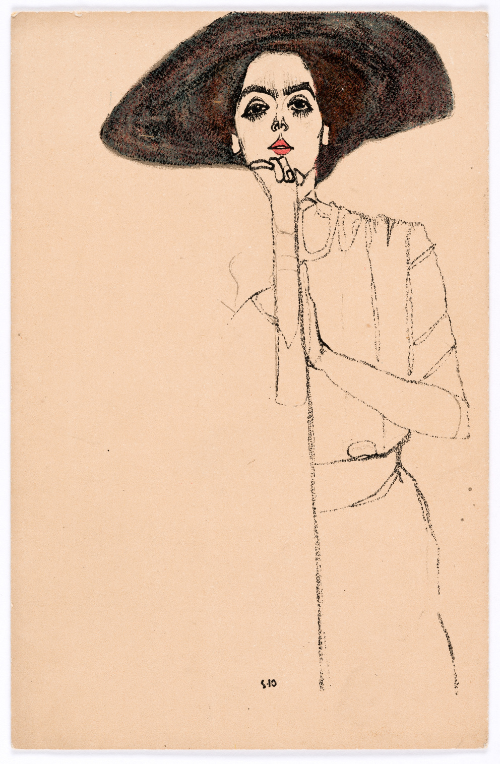 Wiener Werkstätte Postcard Nr. 290: Portrait of a Lady by Egon Schiele - 1910 - 14 × 9 cm Wien Museum