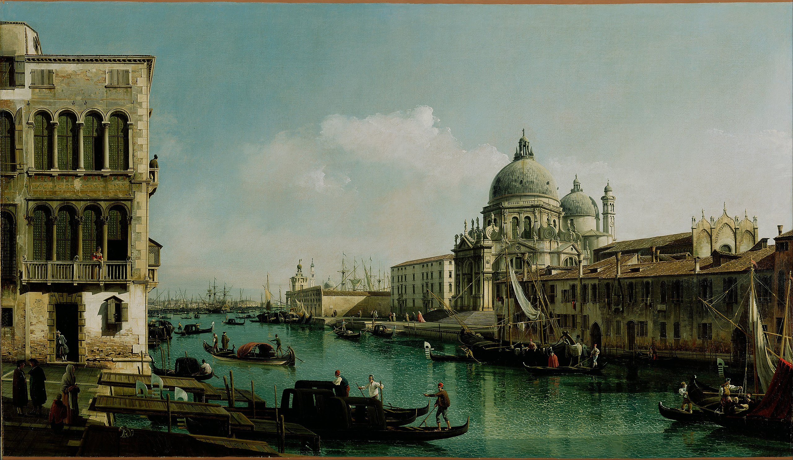 View of the Grand Canal and the Dogana by Bernardo Bellotto (Canaletto) - 1743 - 236.9 x 139 cm J. Paul Getty Museum
