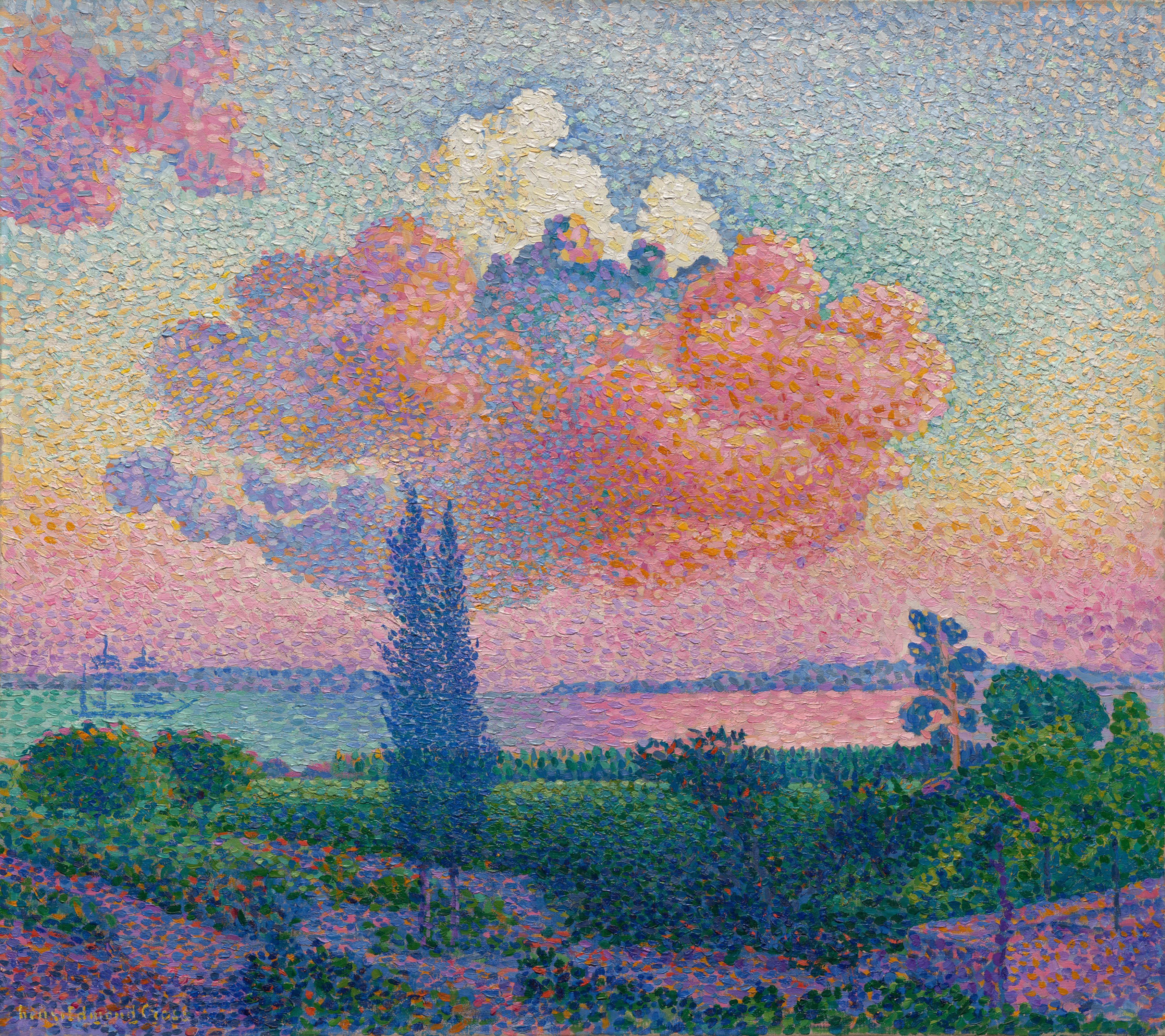 गुलाबी बादल by Henri-Edmond Cross - सी। 1896 - 54.6 x 61 सेमी 