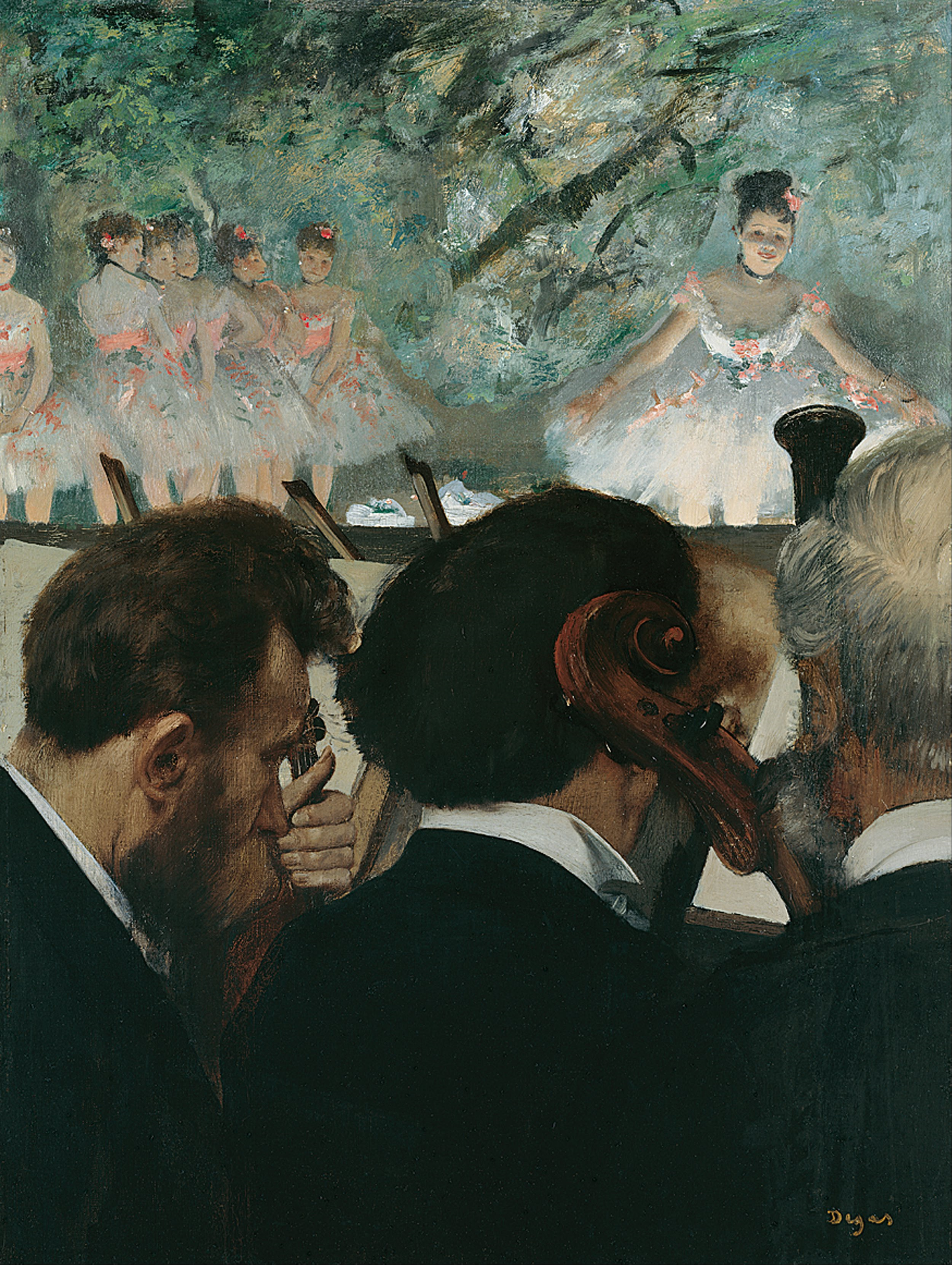 Muzikanten in het Orkest by Edgar Degas - 1872 - 49 x 69 cm Städel Museum