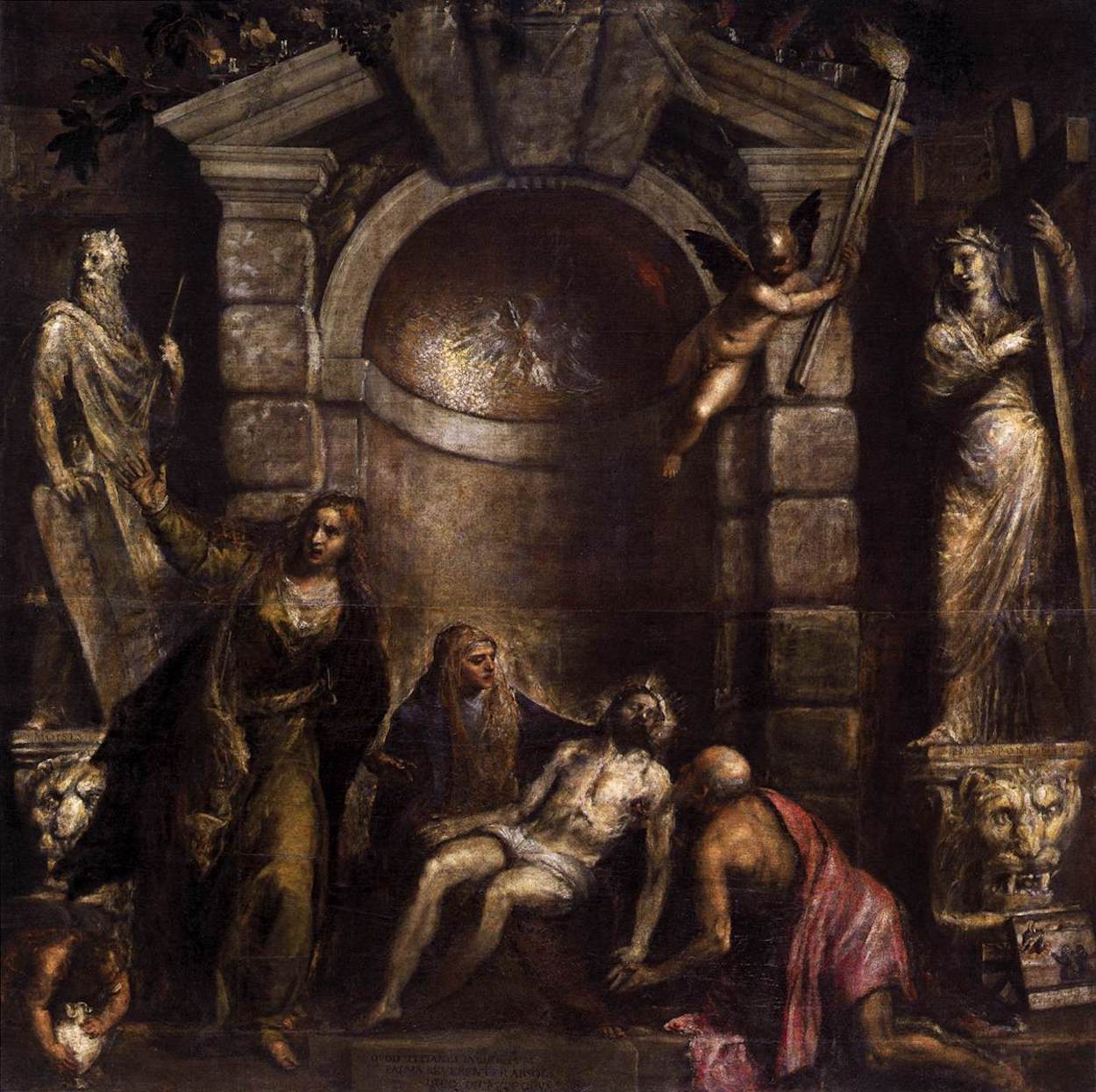 Pietà by Tiziano Vecellio - 1576 circa - 389 × 351 cm 