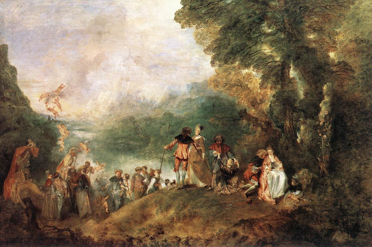 Die Einschiffung nach Kythera by Antoine Watteau - 1717 - 129 x 194 cm Musée du Louvre