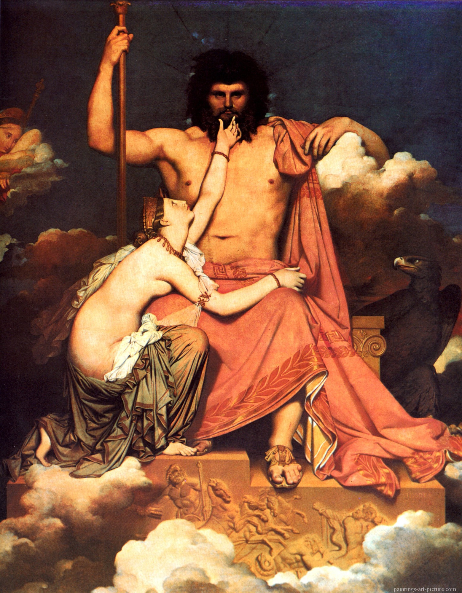 朱庇特和忒提斯 by 让·奥古斯特·多米尼克· 安格尔 - 1811 - 327 × 260 cm 