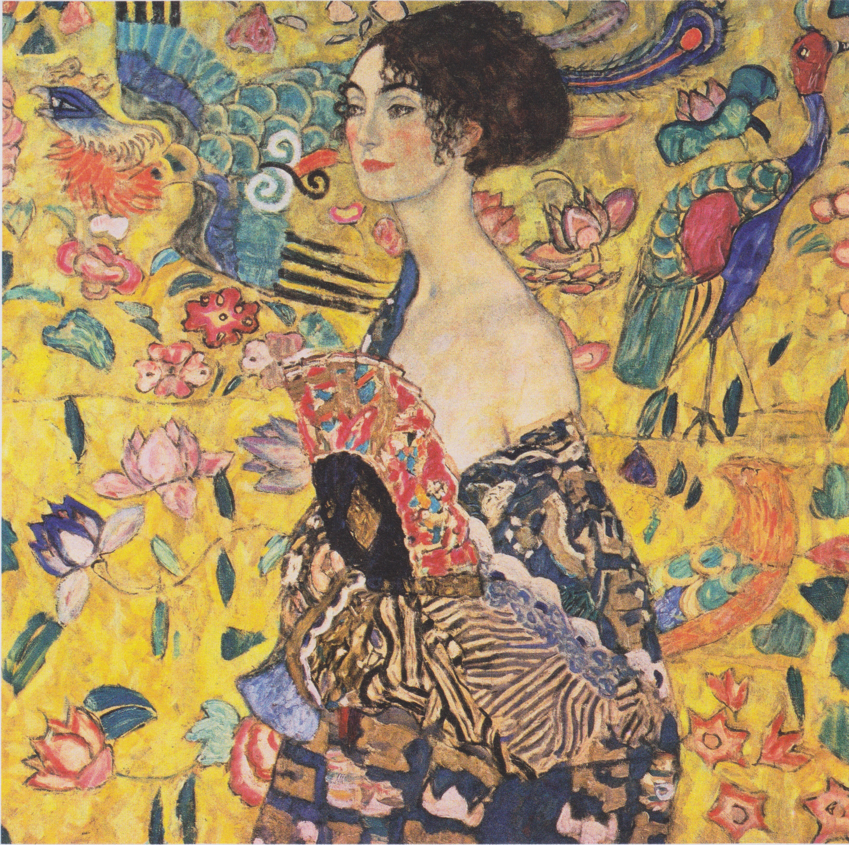 Donna col Ventaglio by Gustav Klimt - 1918 - 100 cm × 100 cm collezione privata