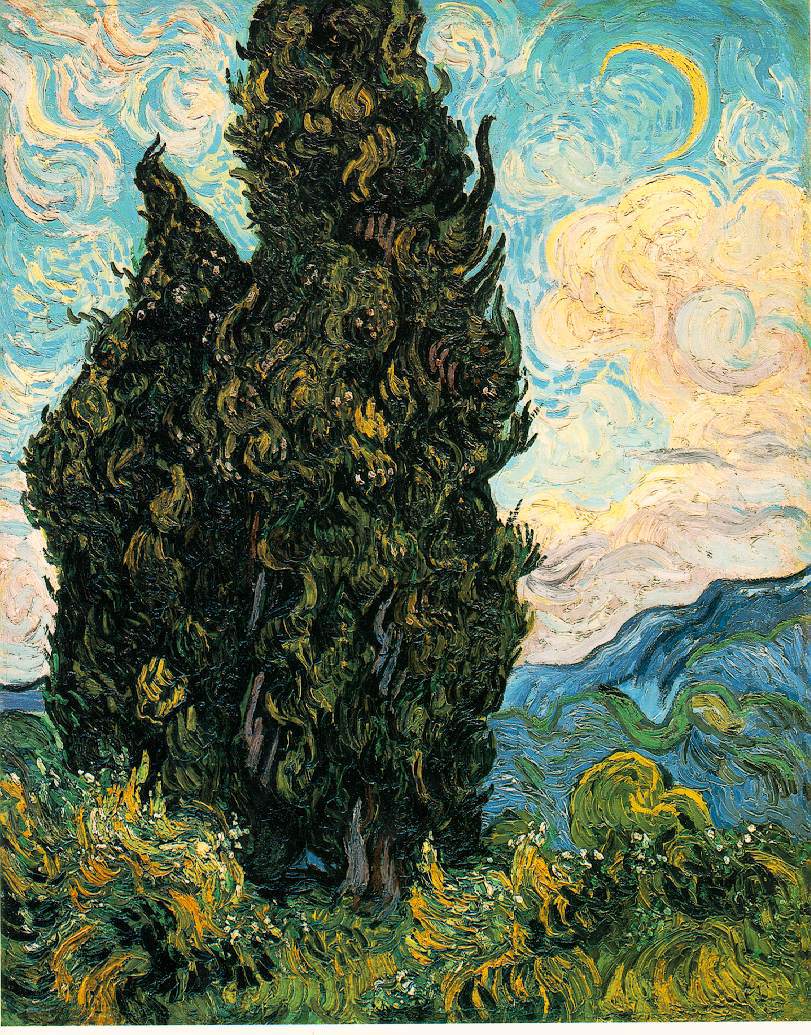 Cypresses by Vincent van Gogh - 1889 - 93.4 x 74 cm Metropolitan Museum of Art