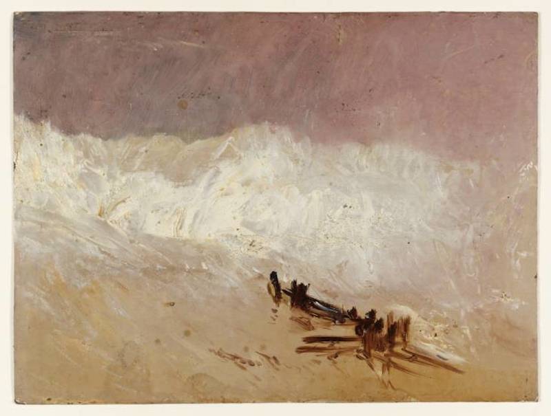 Shore Scene with Waves and Breakwater by Joseph Mallord William Turner - c. 1835 - - Tate Modern