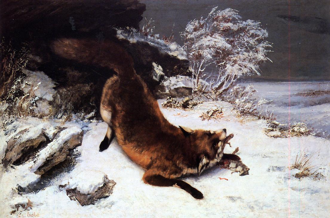 Fox in the Snow by Gustave Courbet - 1860 - 154 x 112 cm Dallas Museum of Art