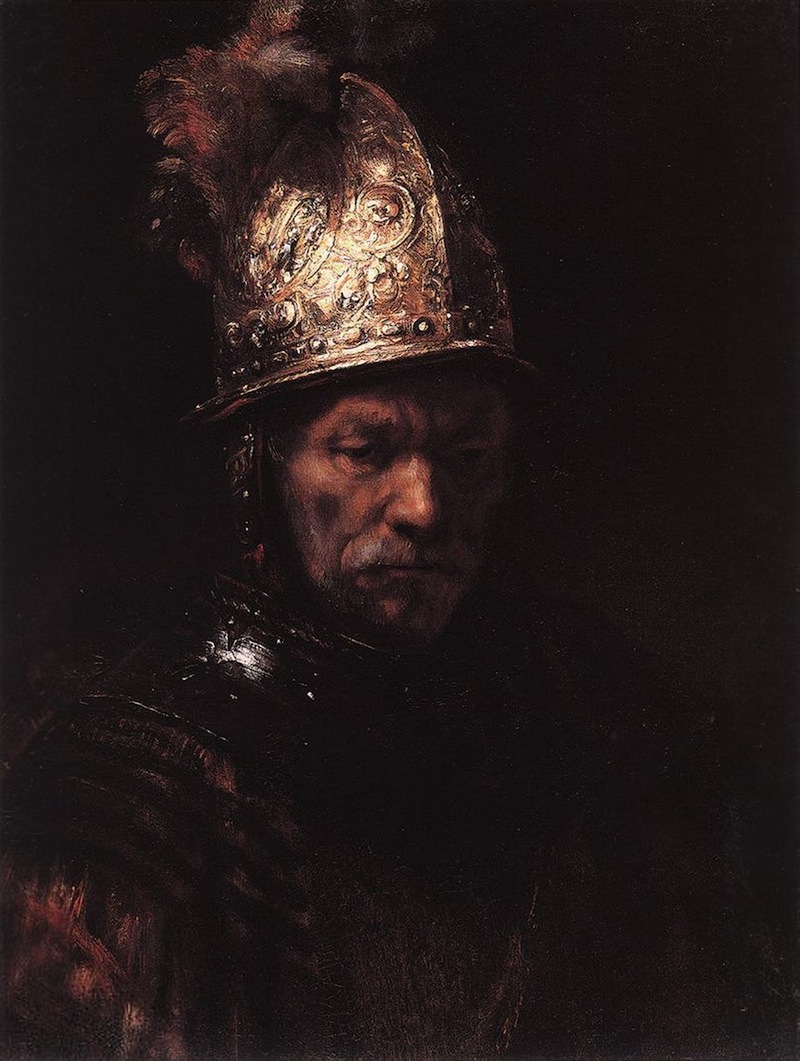 戴金头盔的人 by 伦勃朗· 范·莱因 - c. 1650 - 67.5 x 50.7 cm 