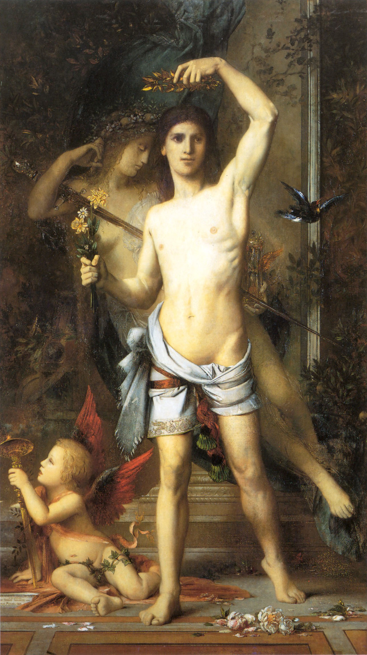Młody człowiek i śmierć by Gustave Moreau - 1881 - 36 x 22.8cm 