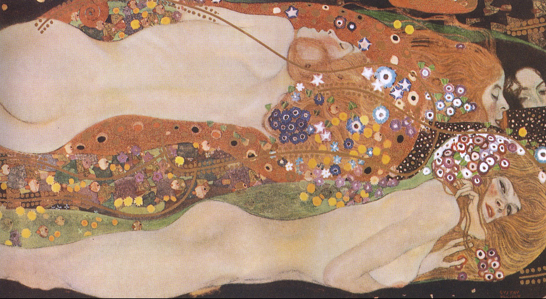 Serpents II by Gustav Klimt - 1907 - 80 x 145 cm. collection privée