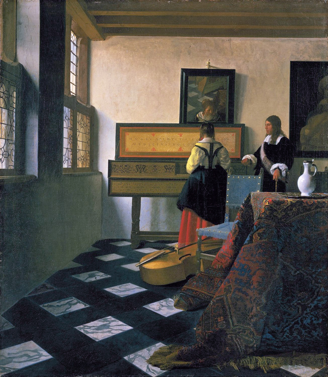 Урок музыки by Johannes Vermeer - 1662 - 74.6 cm × 64.1 cm 