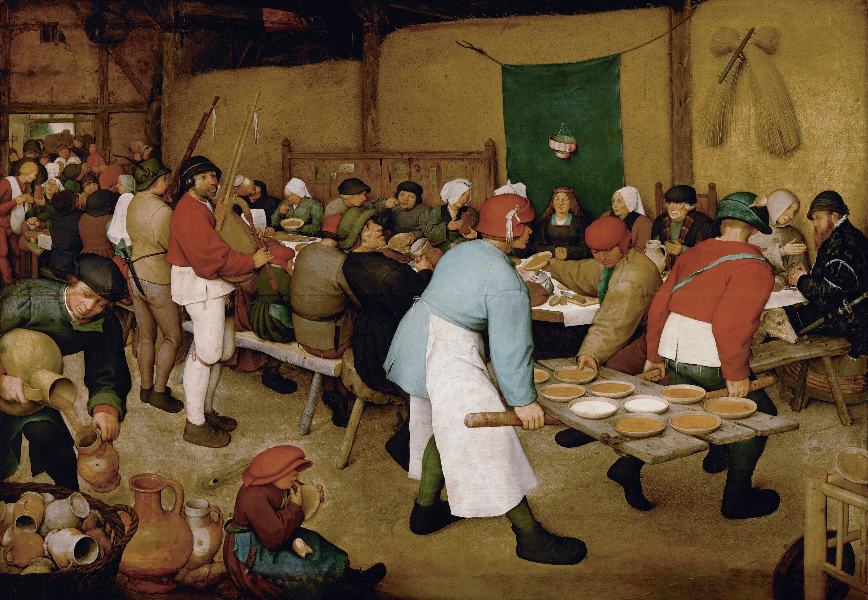 Die Bauernhochzeit by Pieter Bruegel der Ältere - 1568 - 124 x 164 cm Kunsthistorisches Museum
