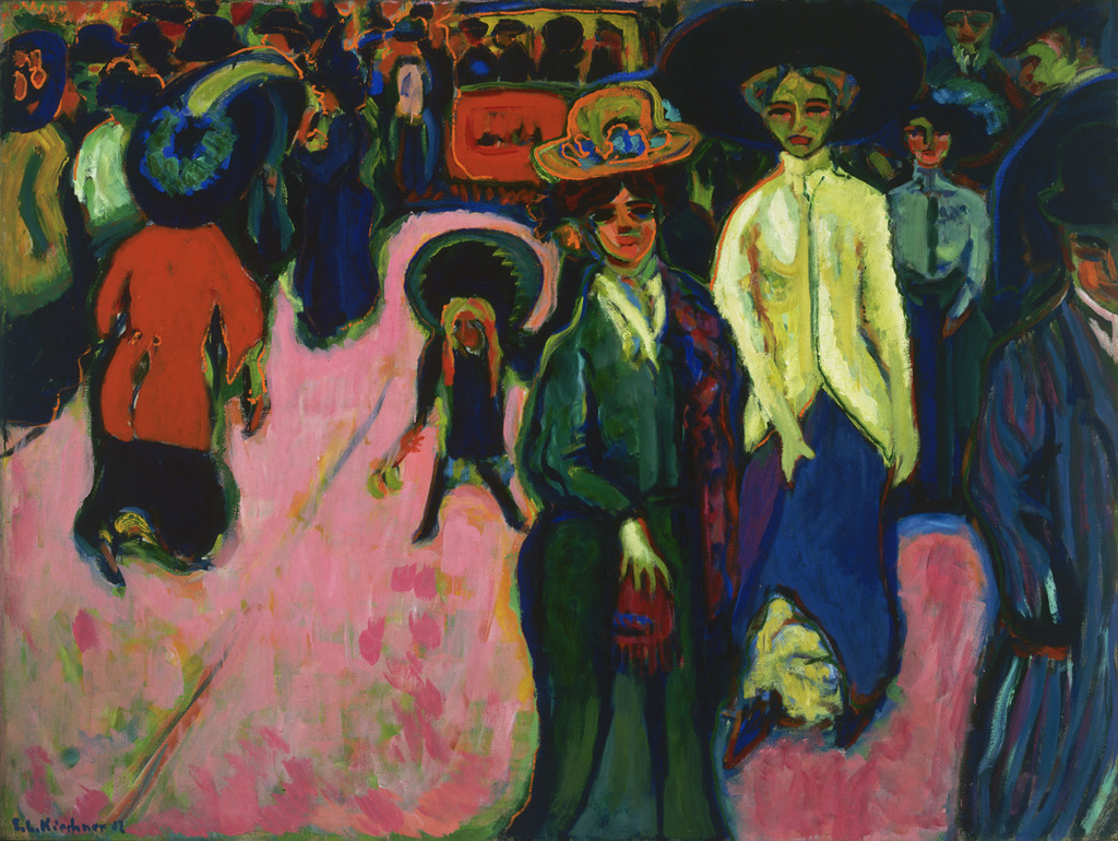 德勒斯登的街道 by Ernst Ludwig Kirchner - 1919 - 150.5 x 200.4 cm 