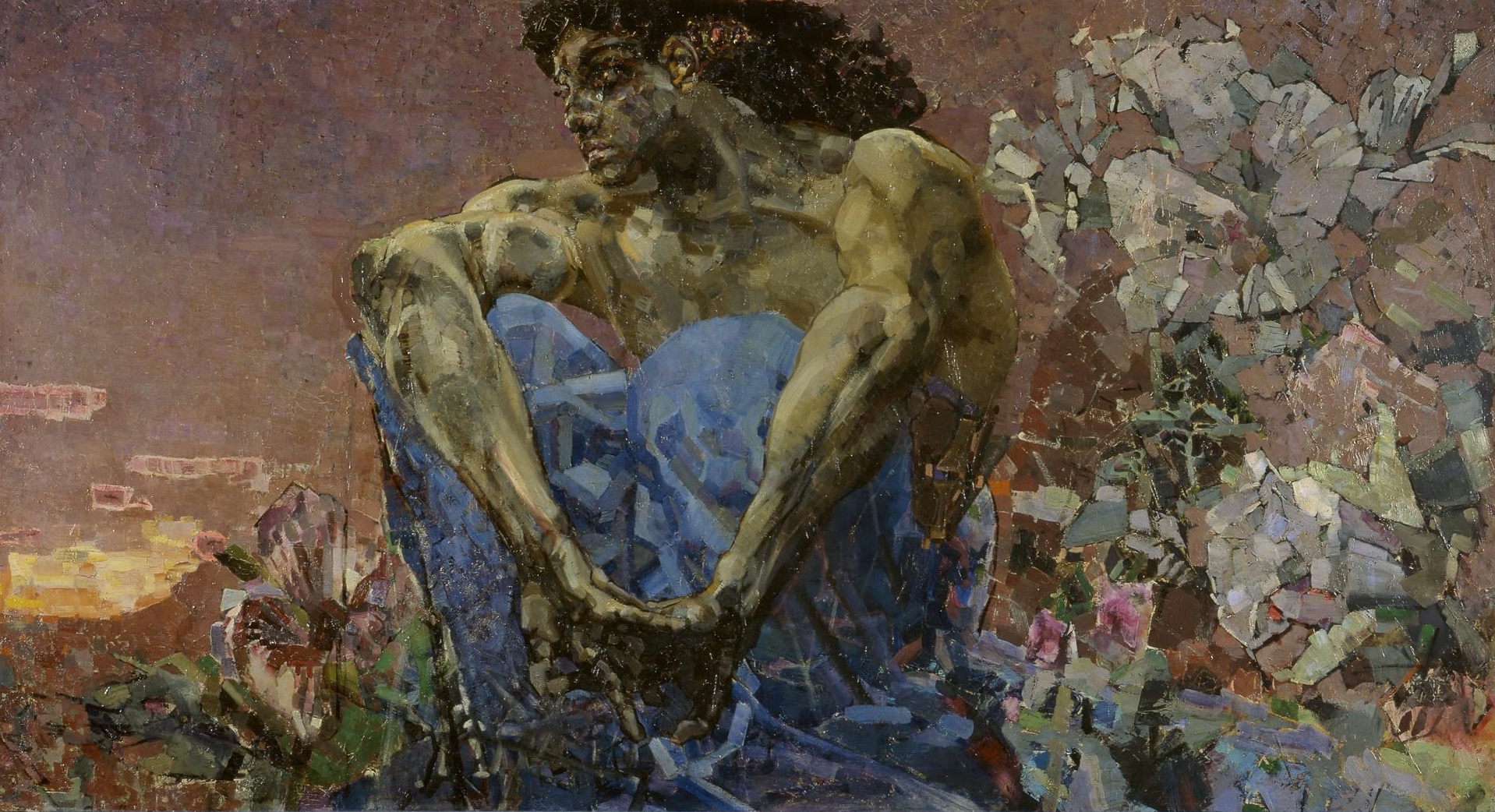 Demon așezat în grădină by Mikhail Vrubel - 1890 - 114 x 211 cm 