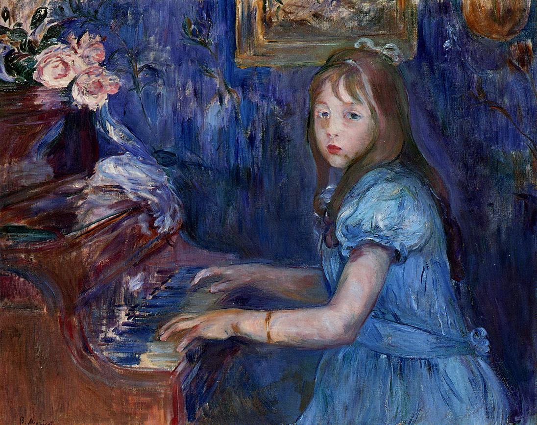 Lucie Leon aan de piano by Berthe Morisot - 1892 - 96,5 x 83,8 cm 