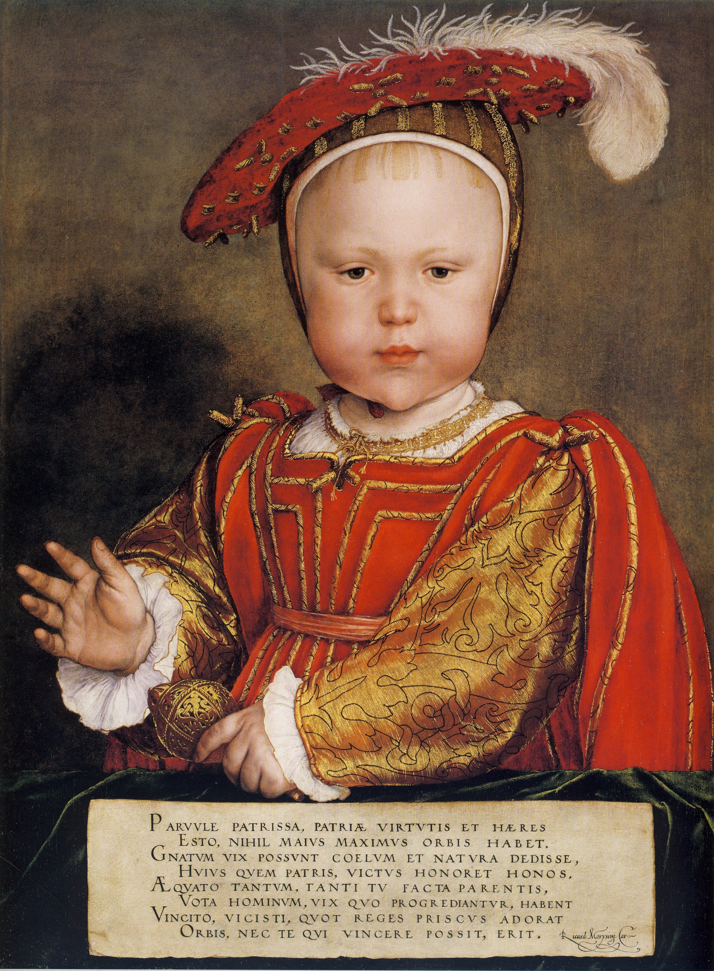 Edward VI în copilărie by Hans Holbein the Younger - probabil 1538 - 68 x 44 cm 