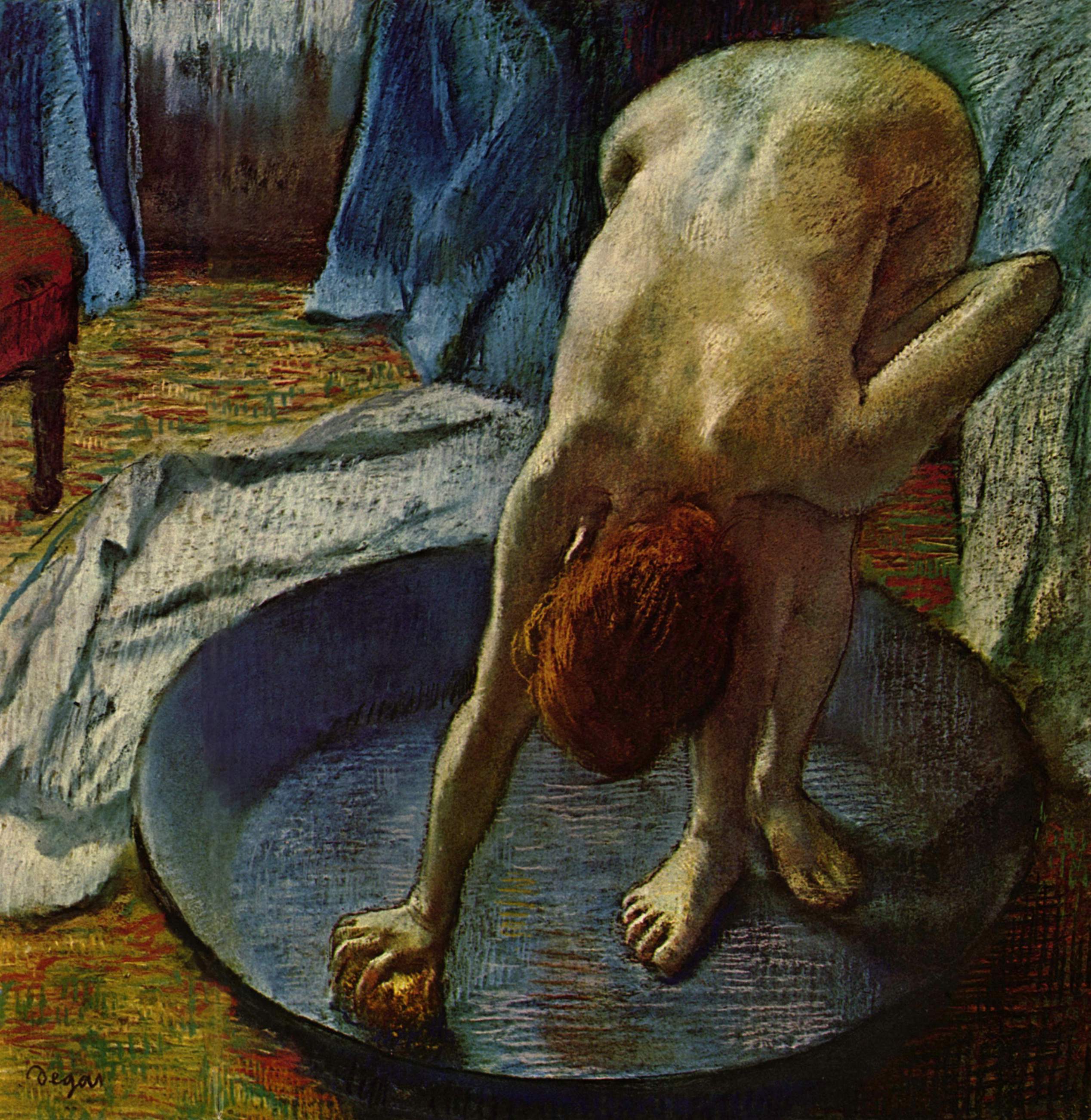 Žena ve vaně by Edgar Degas - 1886 - 69,9 cm x 69,9 cm 