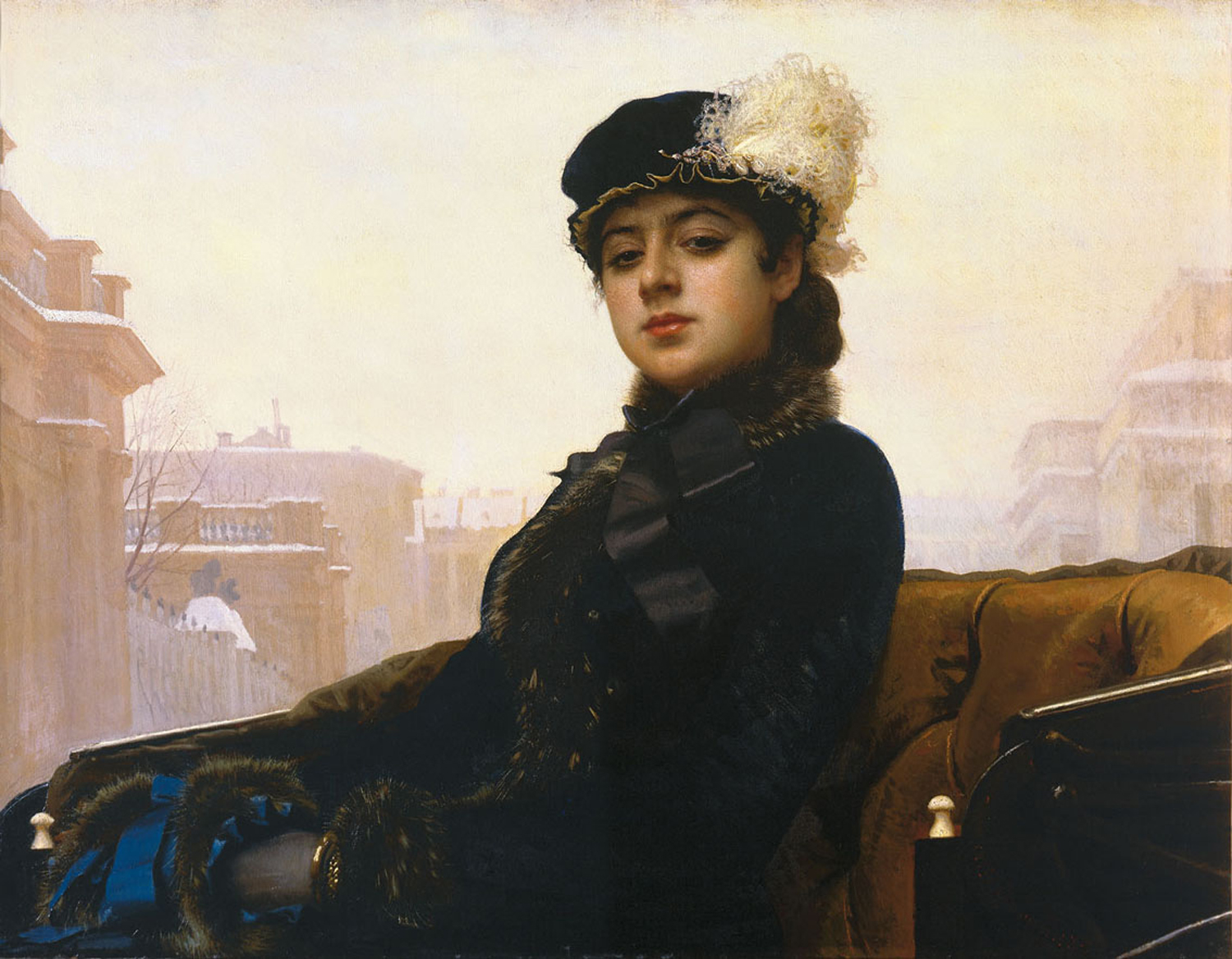 未知女子的肖像 by 伊凡 克拉姆斯柯依 - 1883 - 75.5 × 99 cm 