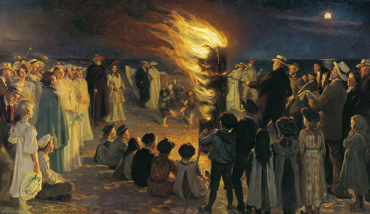 Midsummer Eve Bonfire on Skagen's Beach by P.S. Krøyer - 1906 - 149,5 x 257 cm Skagens Kunstmuseer